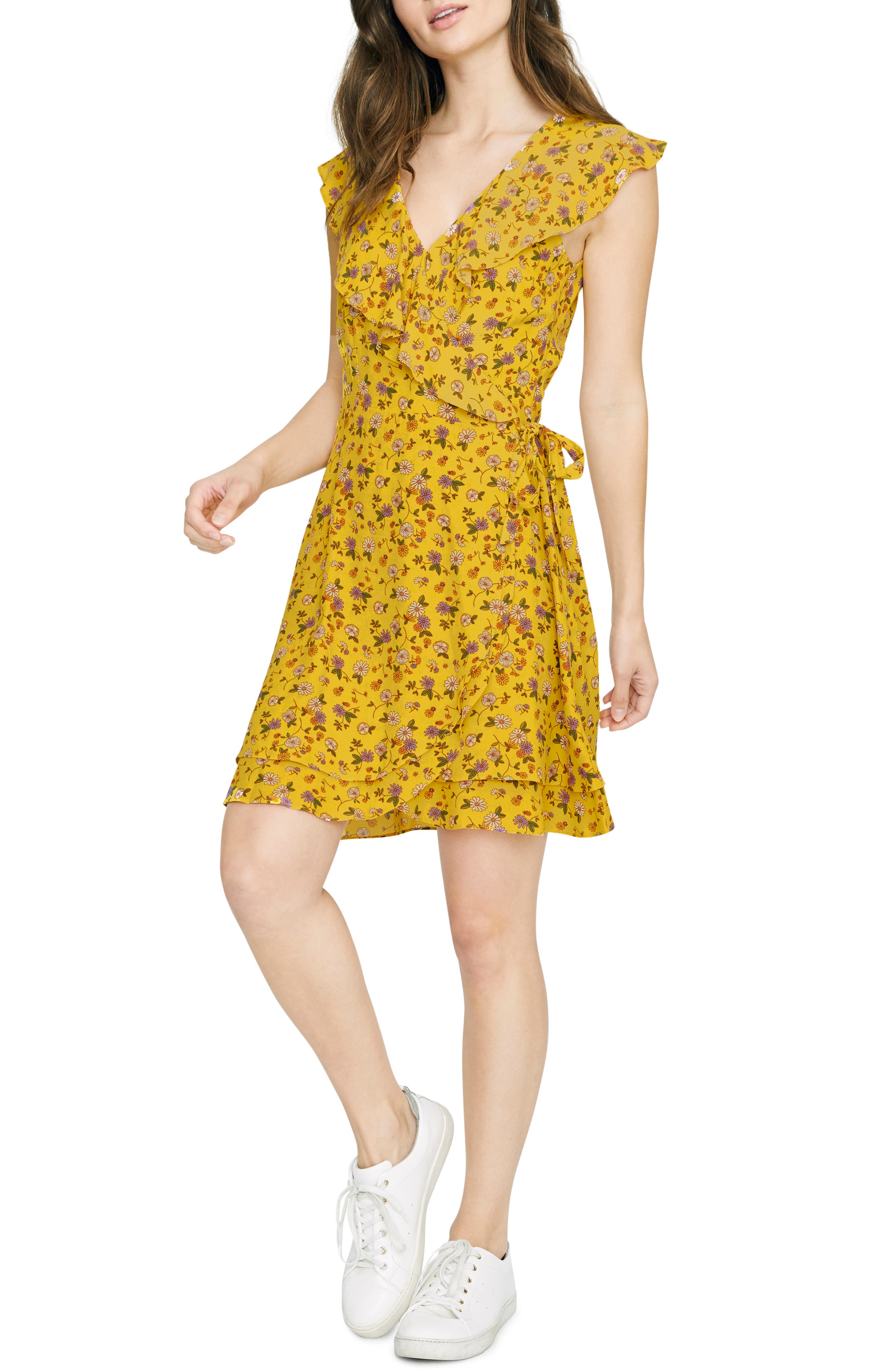 Petite Sanctuary Johanna Wrap Dress, Yellow