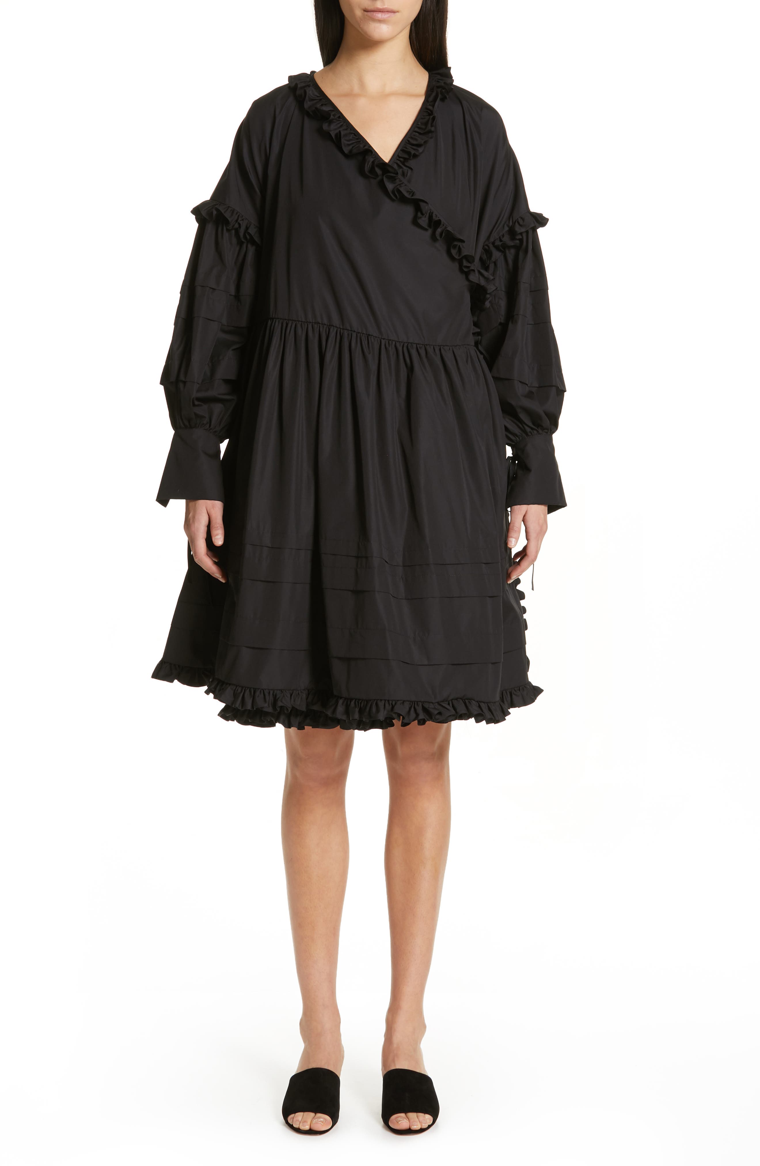 Cecilie Bahnsen Paulina Wrap Dress, Black