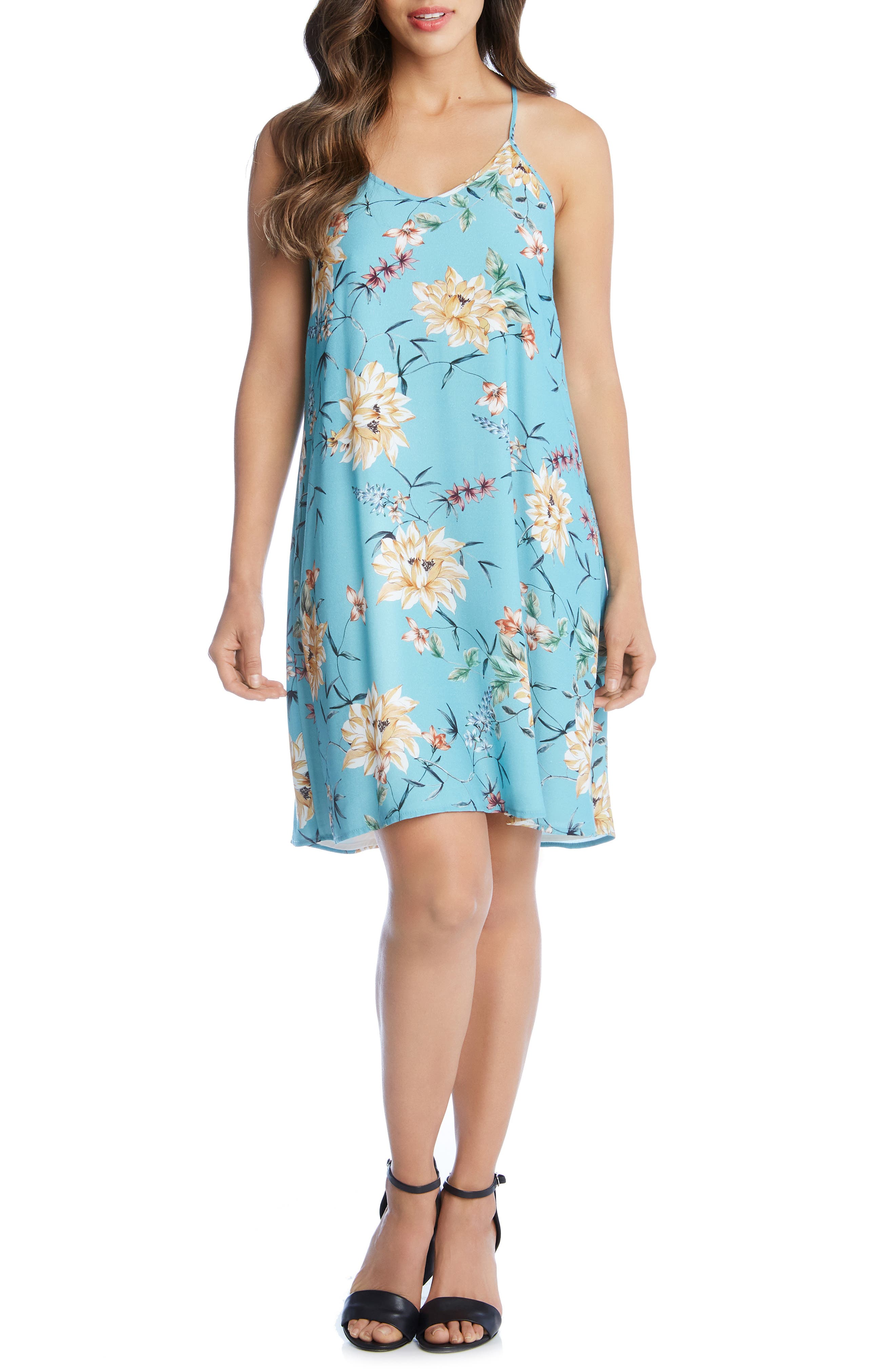 Karen Kane Racerback Shift Dress, Blue