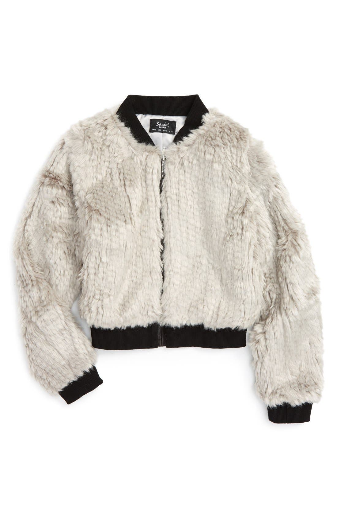 Bardot Junior Faux Fur Bomber Jacket (Toddler Girls, Little Girls & Big