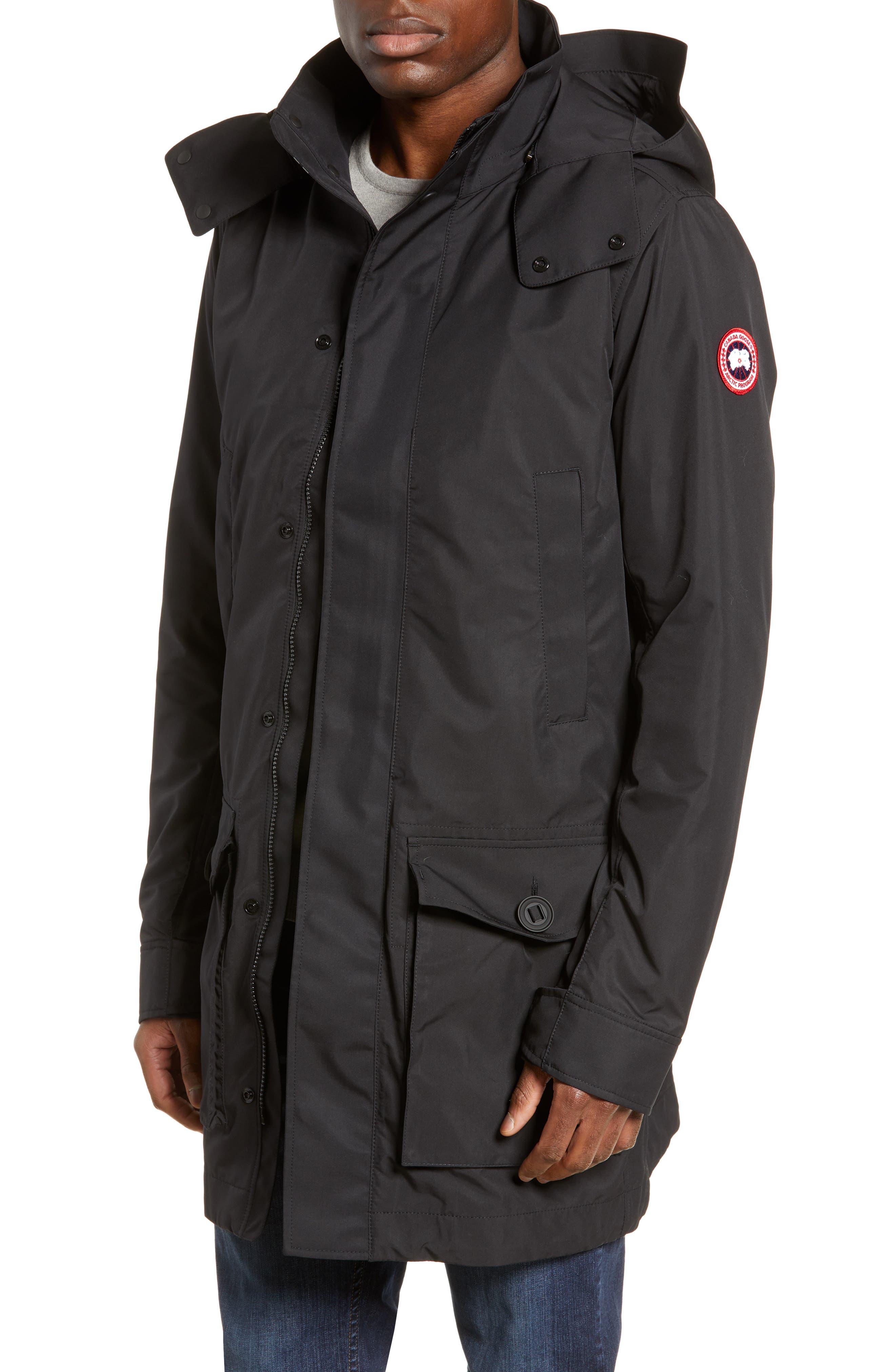 Canada Goose Crew Trench Jacket With Removable Hood, Black