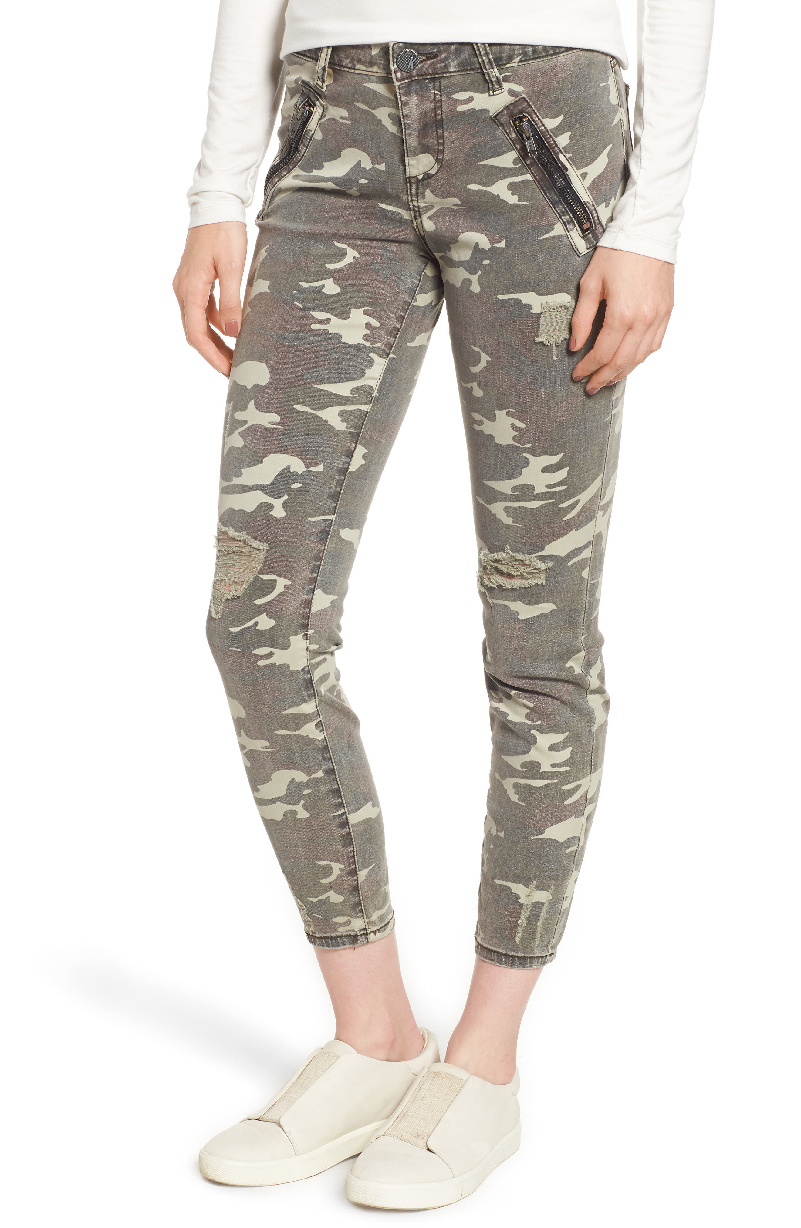 Kut From The Kloth Connie Ankle Skinny Camo Jeans, Green