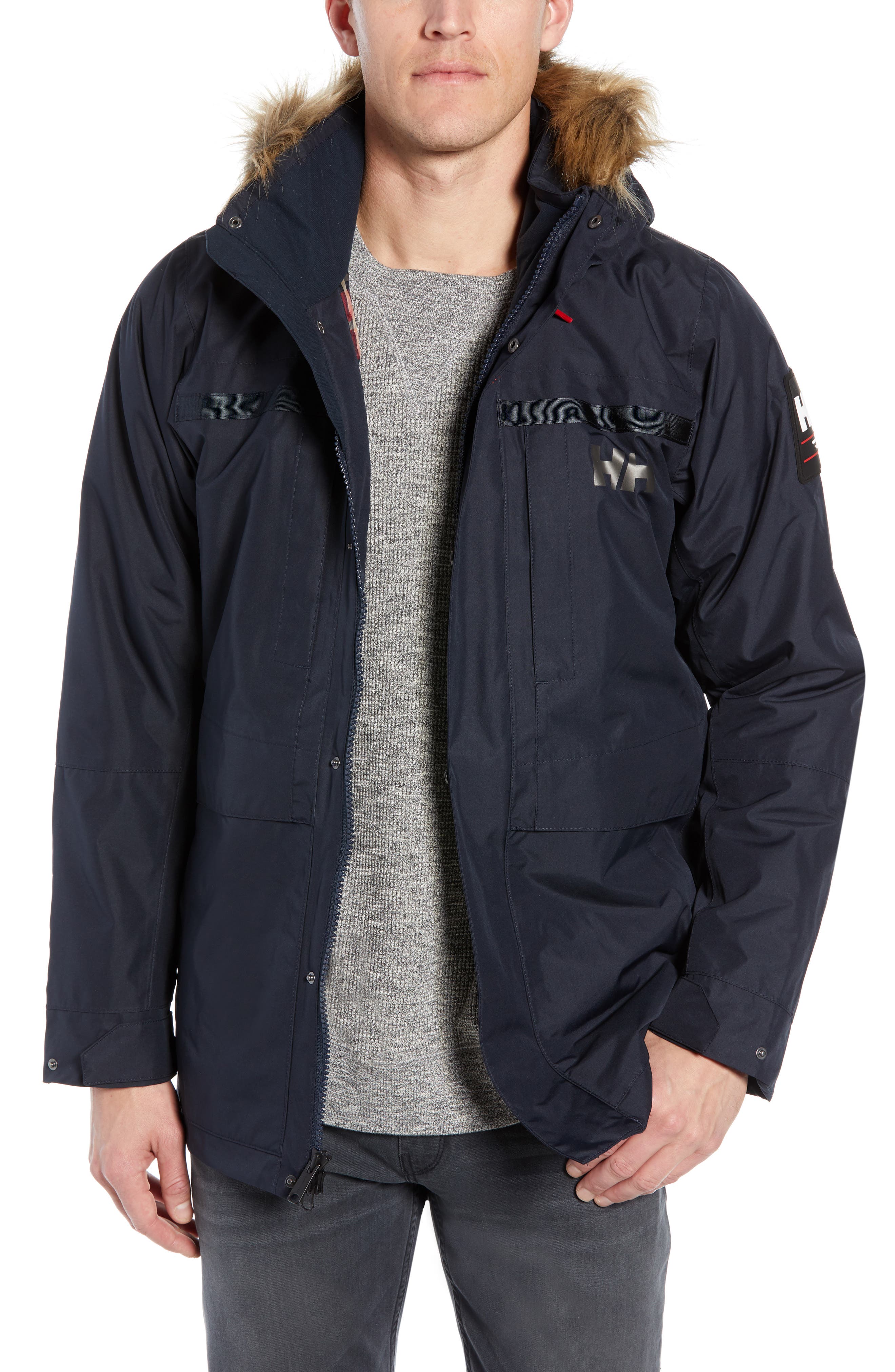 Helly Hansen Coastal 2 Regular Fit Waterproof Parka With Faux Fur Trim