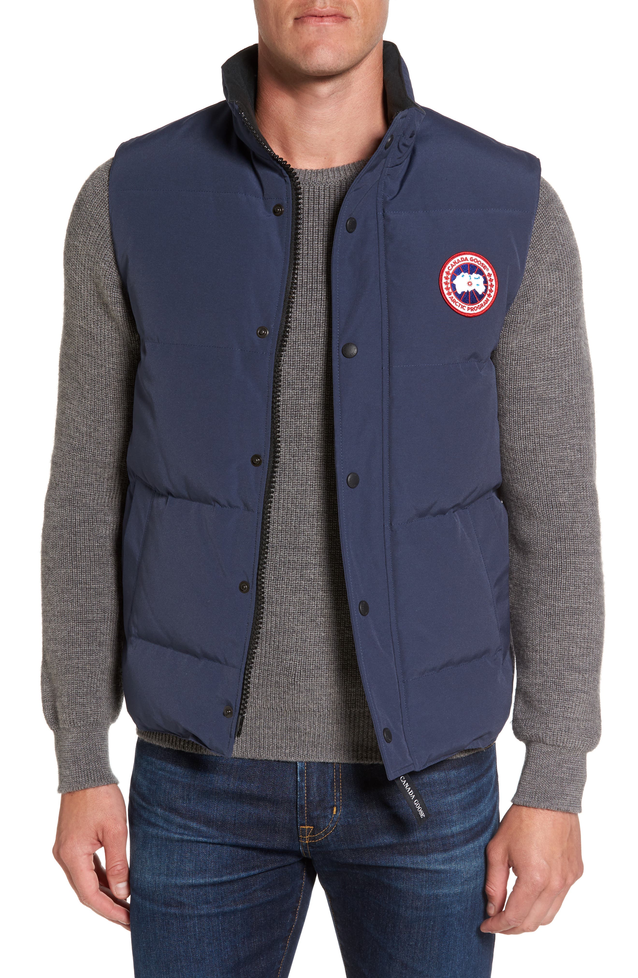 Canada Goose Garson Regular Fit Quilted Down Vest, Blue