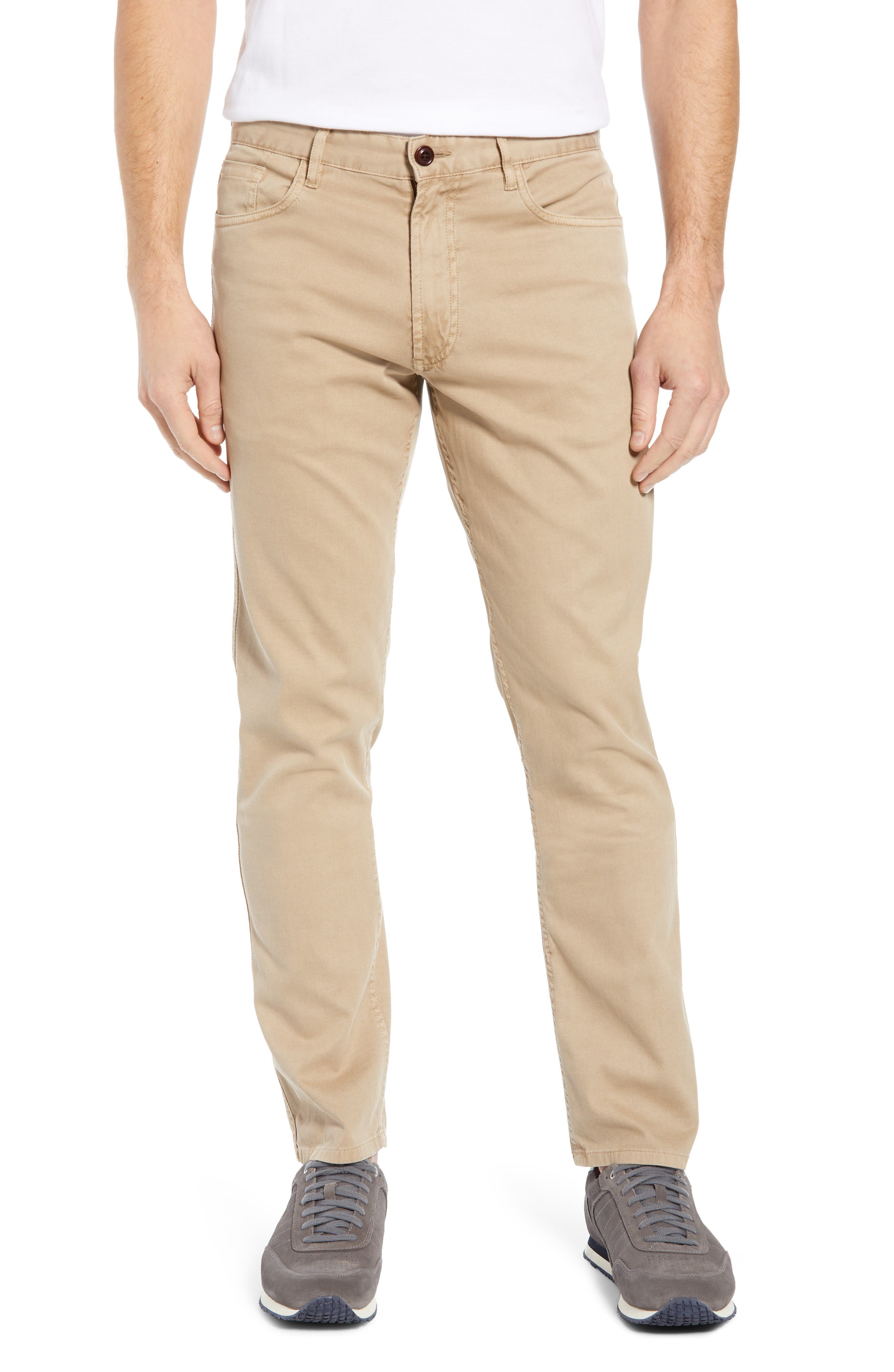 Faherty Comfort Twill Five-Pocket Pants, Beige