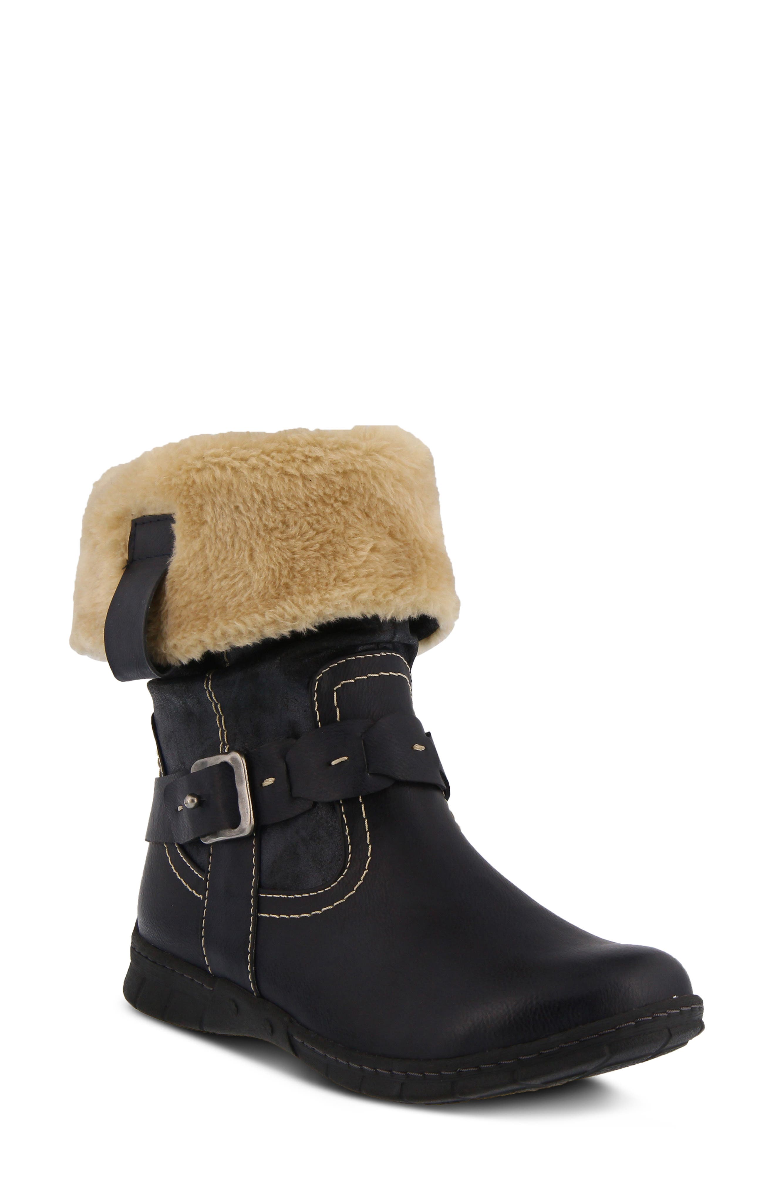 Spring Step Peeta Water Resistant Faux Fur Boot - Blue