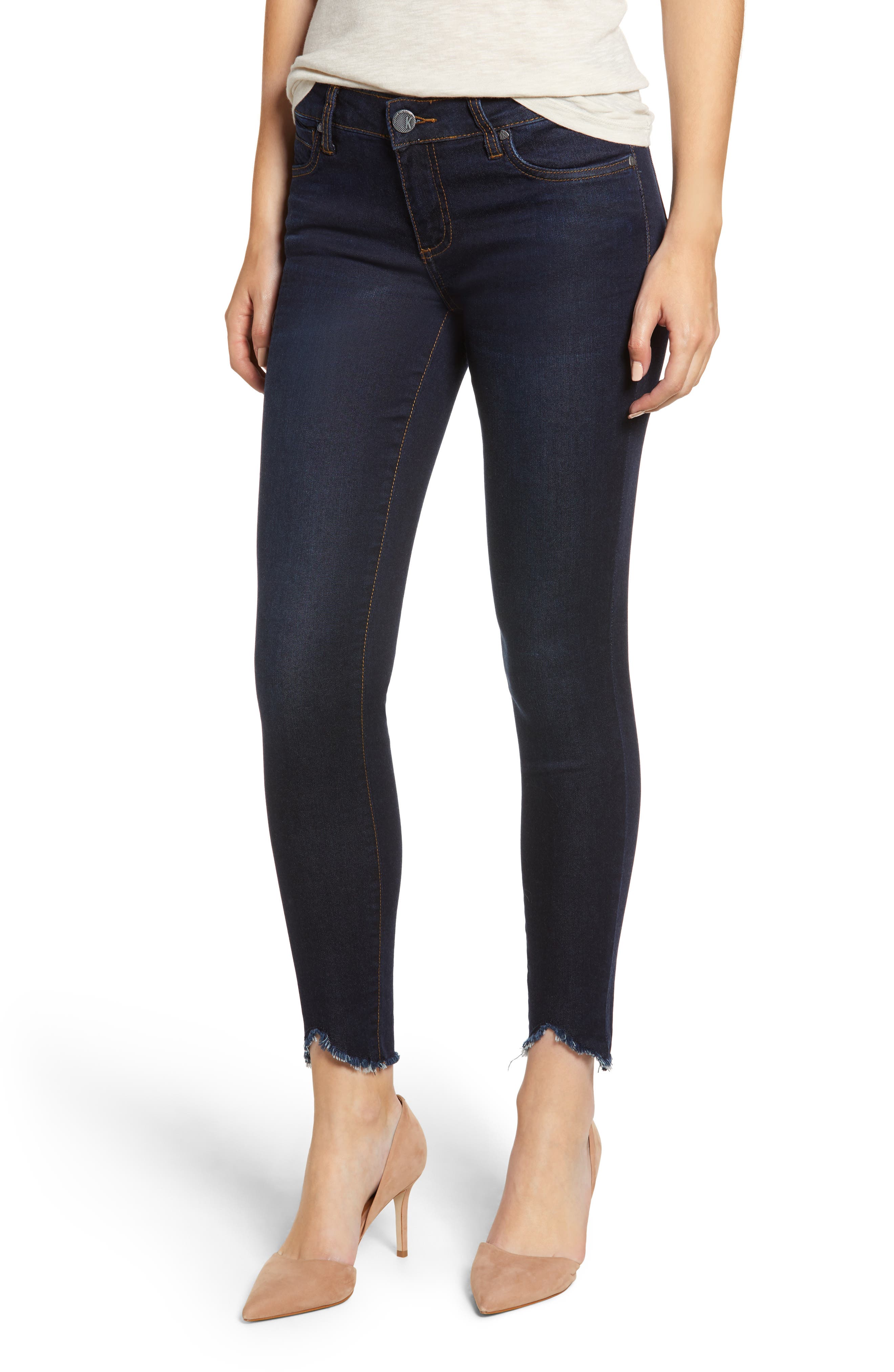 Kut From The Kloth Connie Frayed Ankle Skinny Jeans, Blue