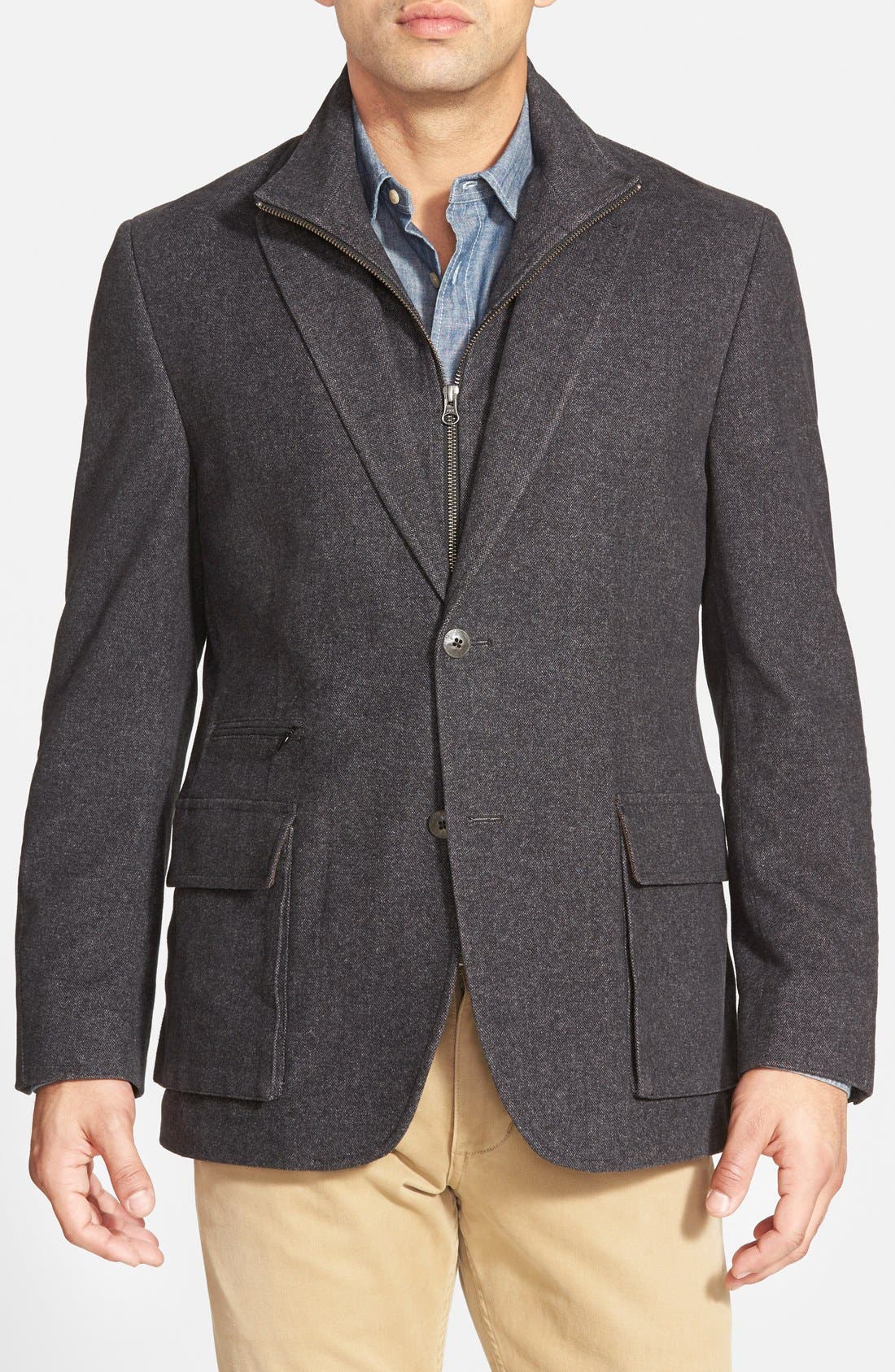 Kroon Classic Fit Hybrid Sport Coat with Removable Bib