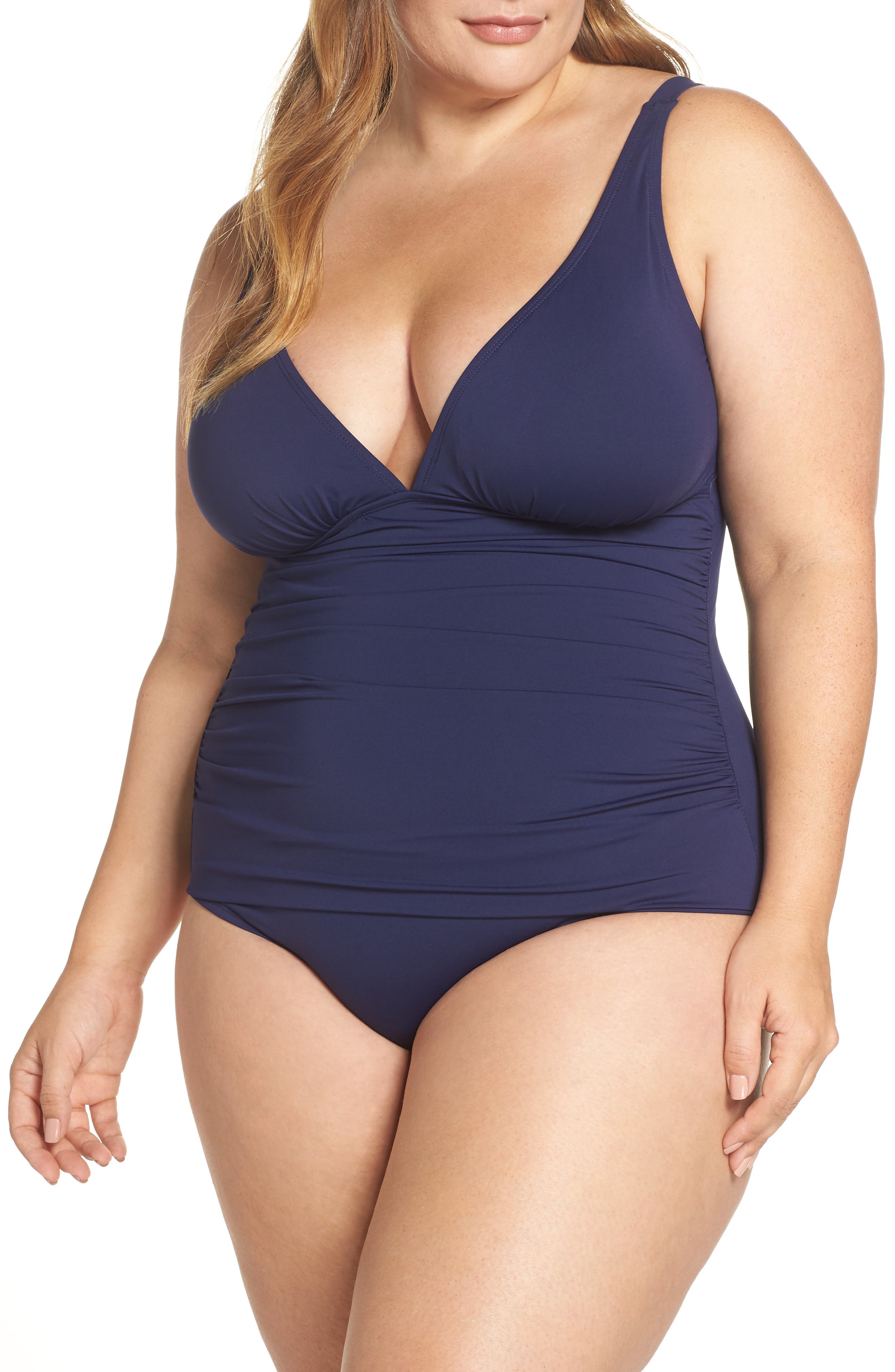 Plus Size Tommy Bahama Pearl One-Piece Swimsuit, Blue