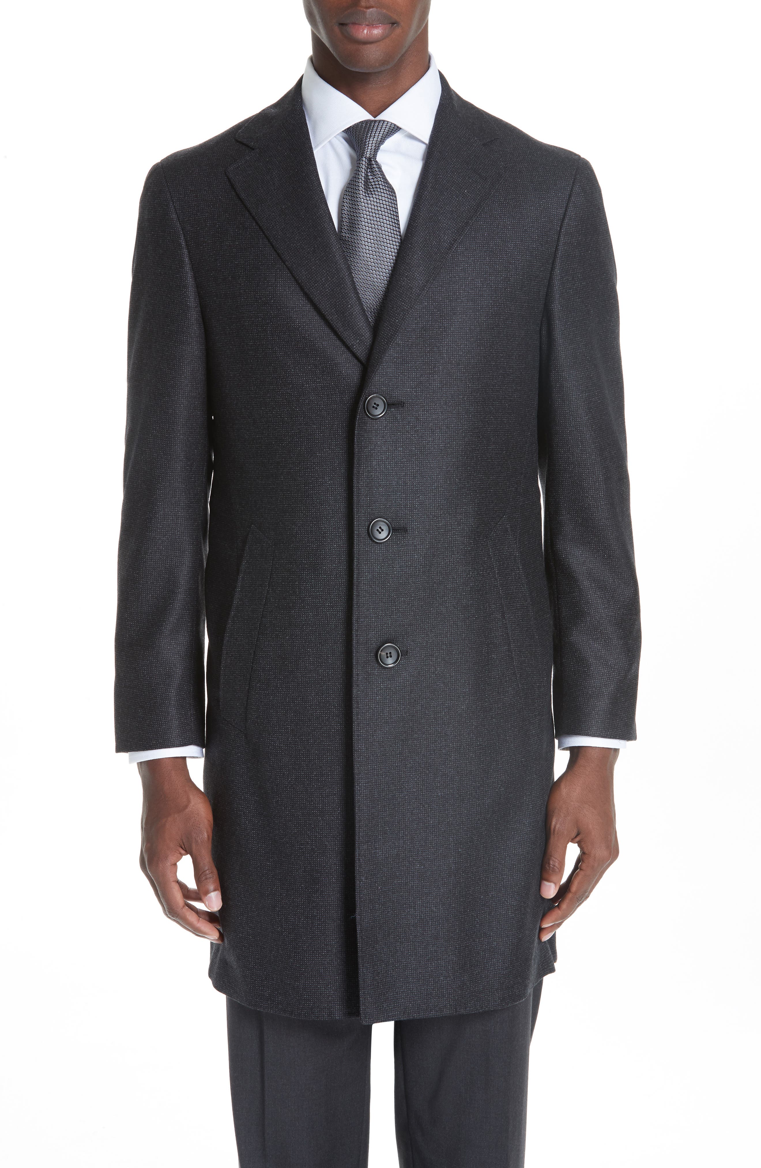 Canali Solid Wool Top Coat Nordstrom