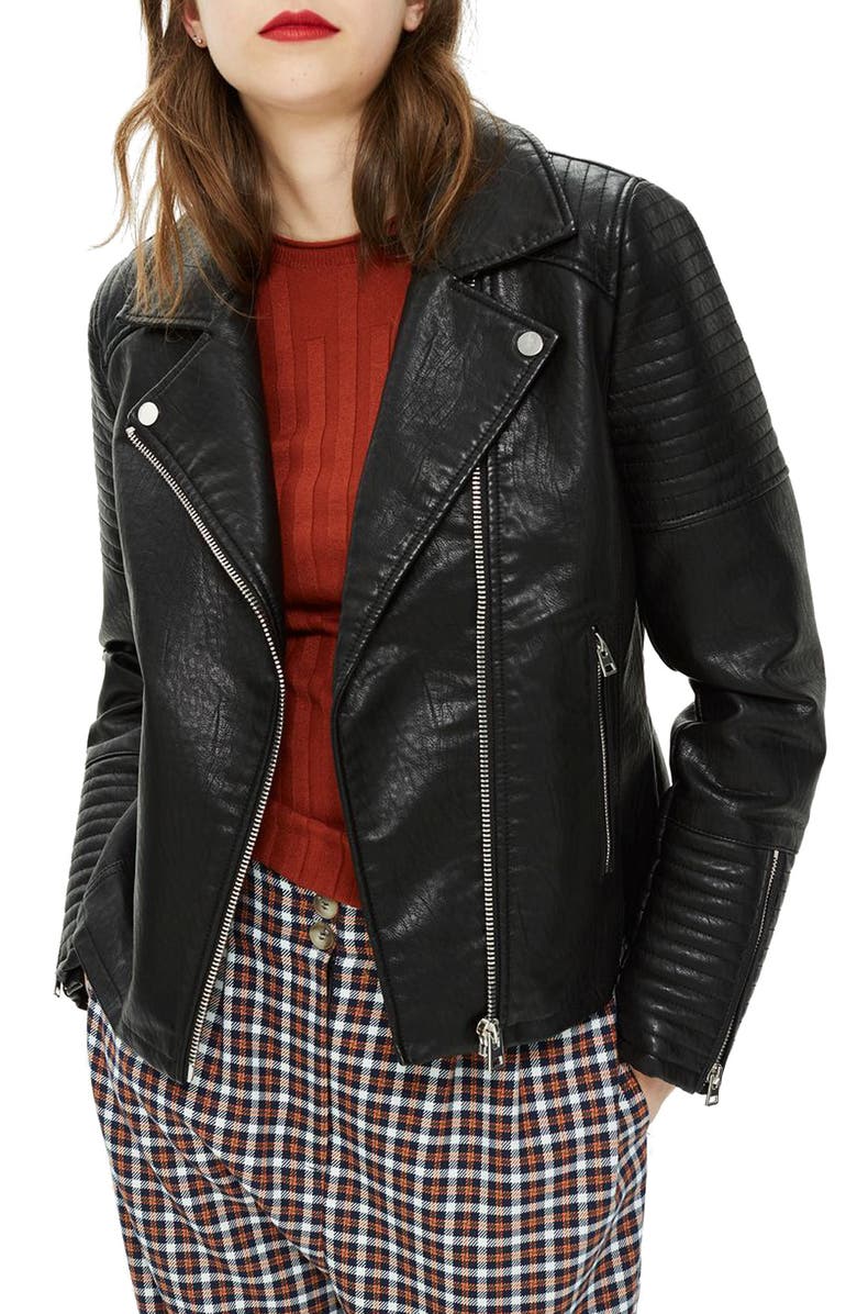 Rosa Biker Jacket, Main, color, BLACK