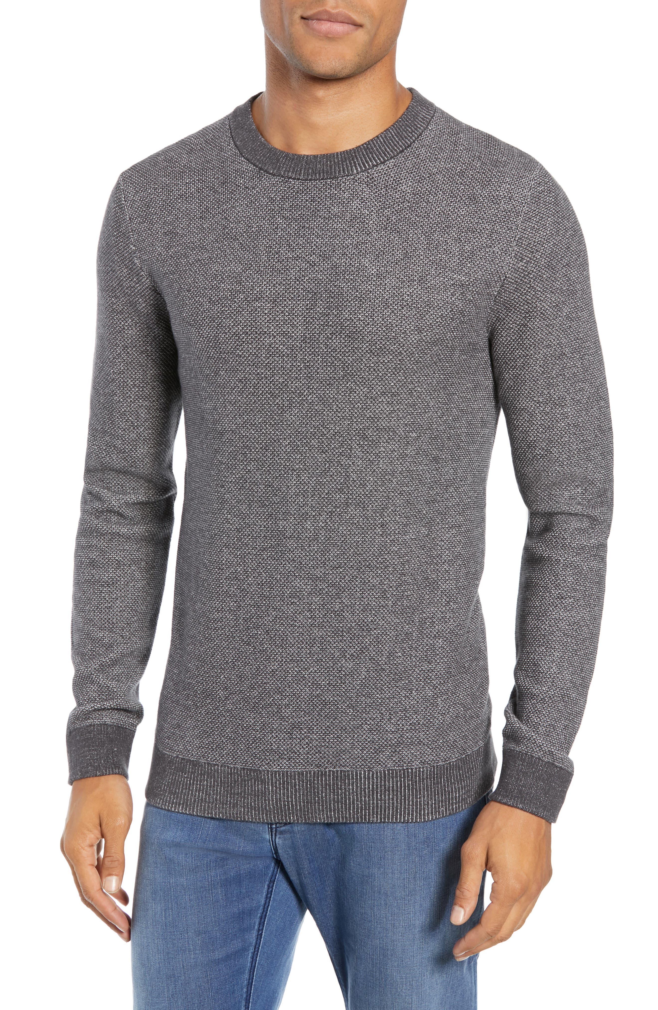 Selected Homme Regular Fit Crewneck Sweater, Grey