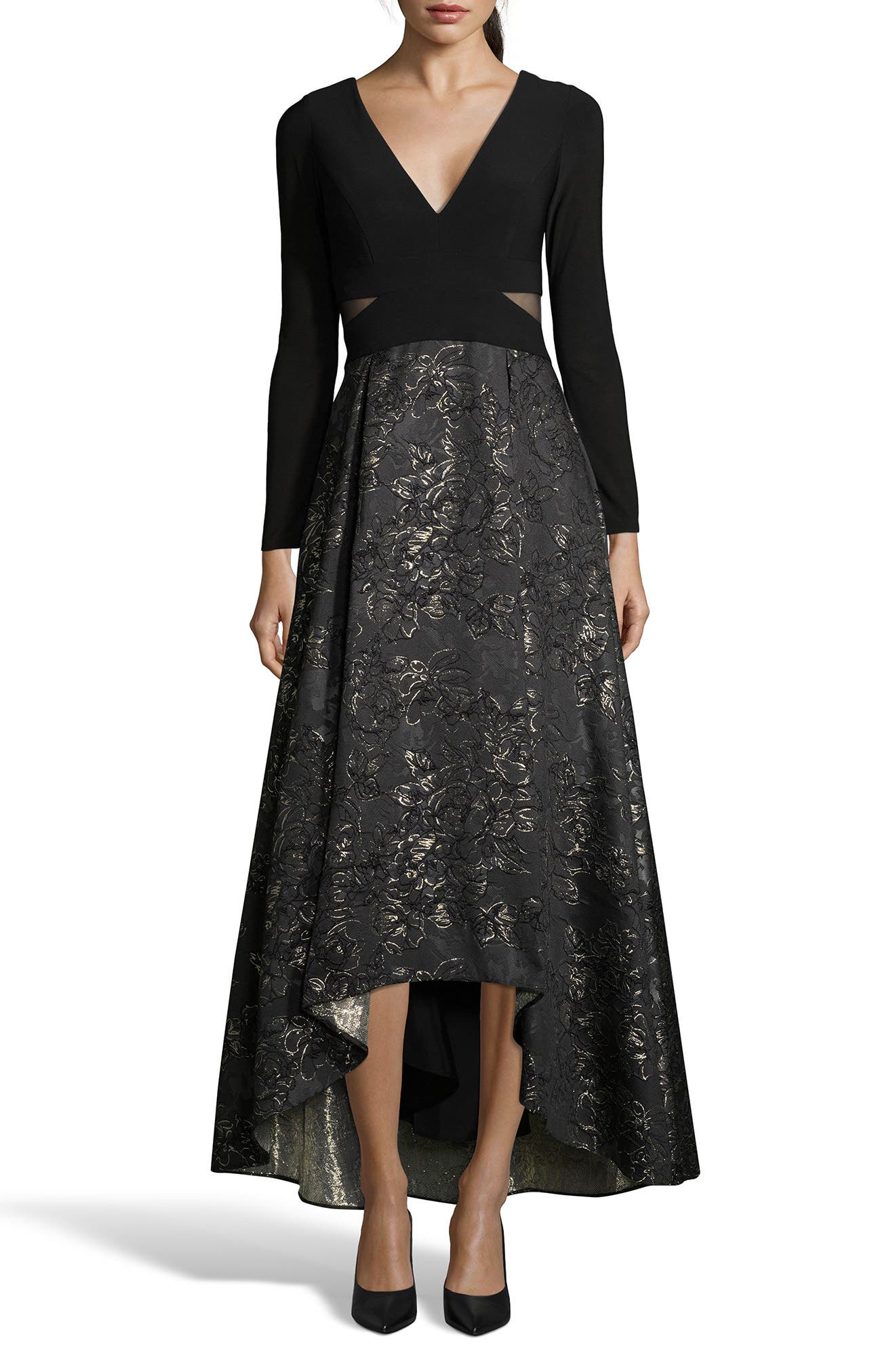 Xscape Brocade High/low Ballgown