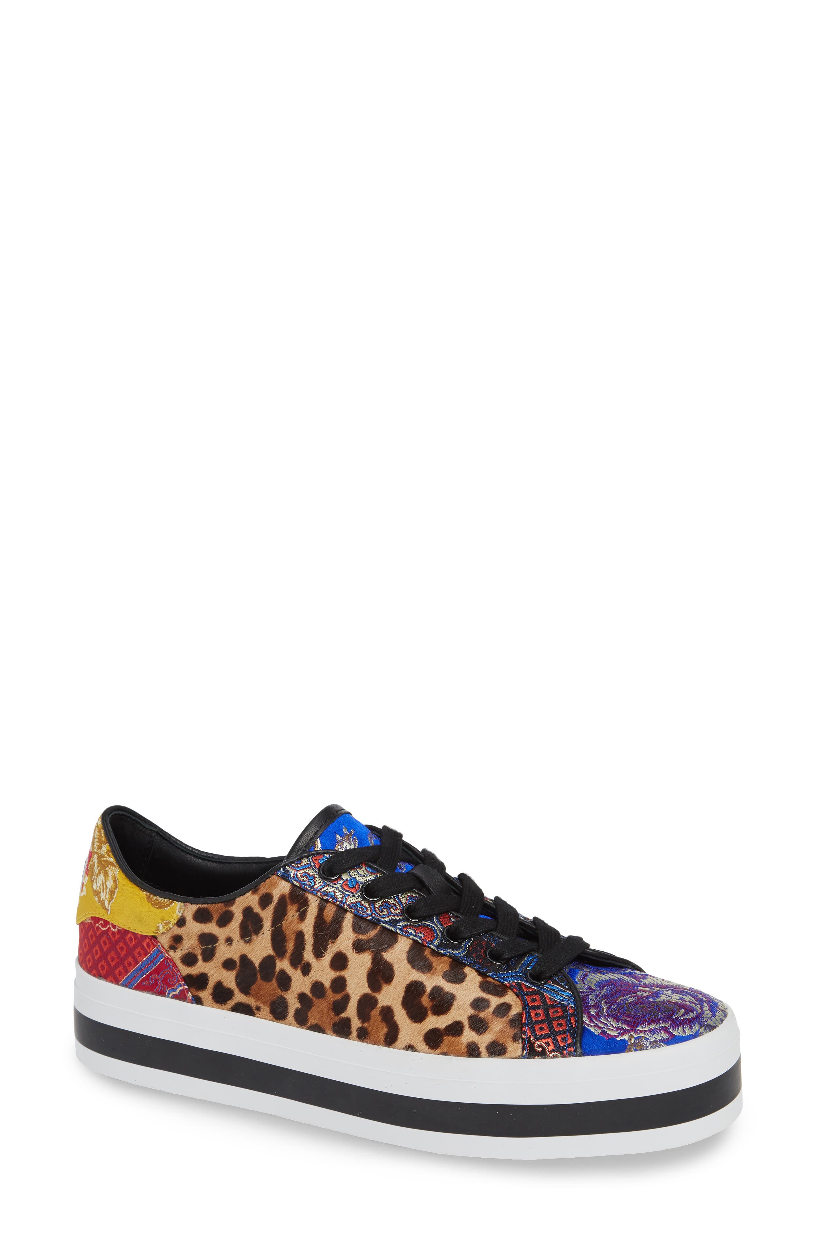 Alice + Olivia Ezra Genuine Calf Hair Flatform Sneaker