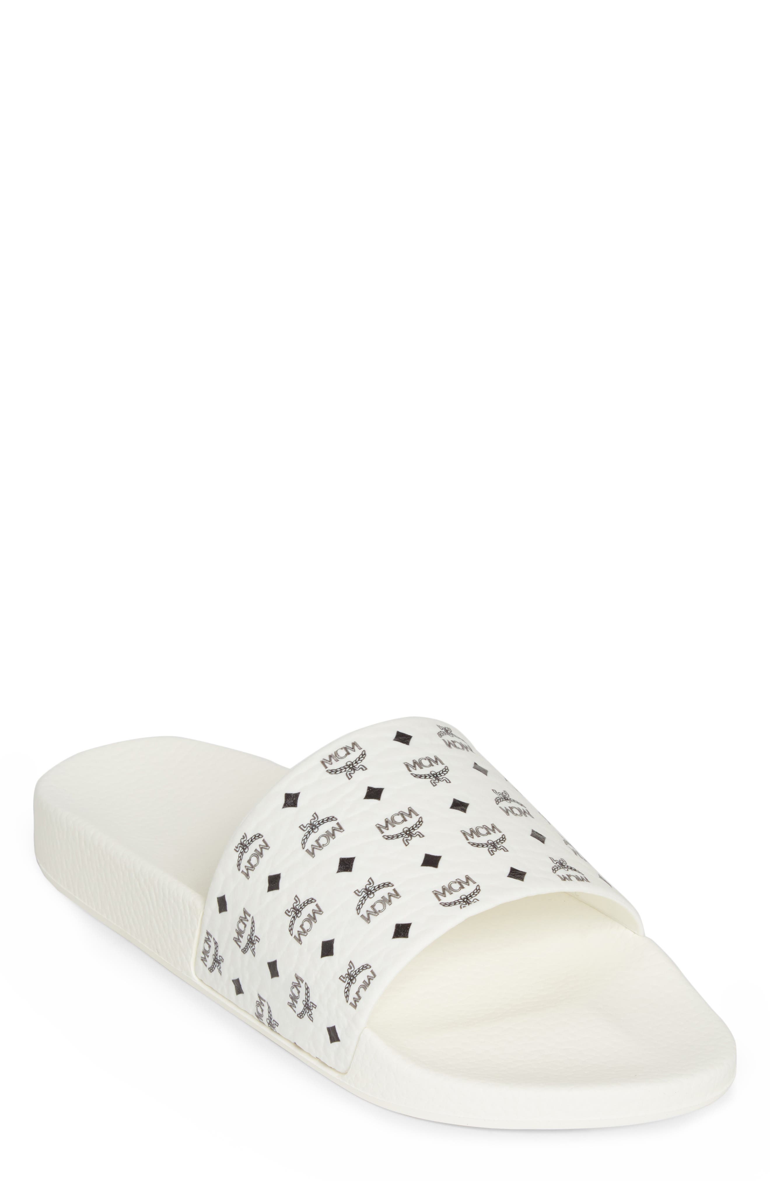 white mcm slides
