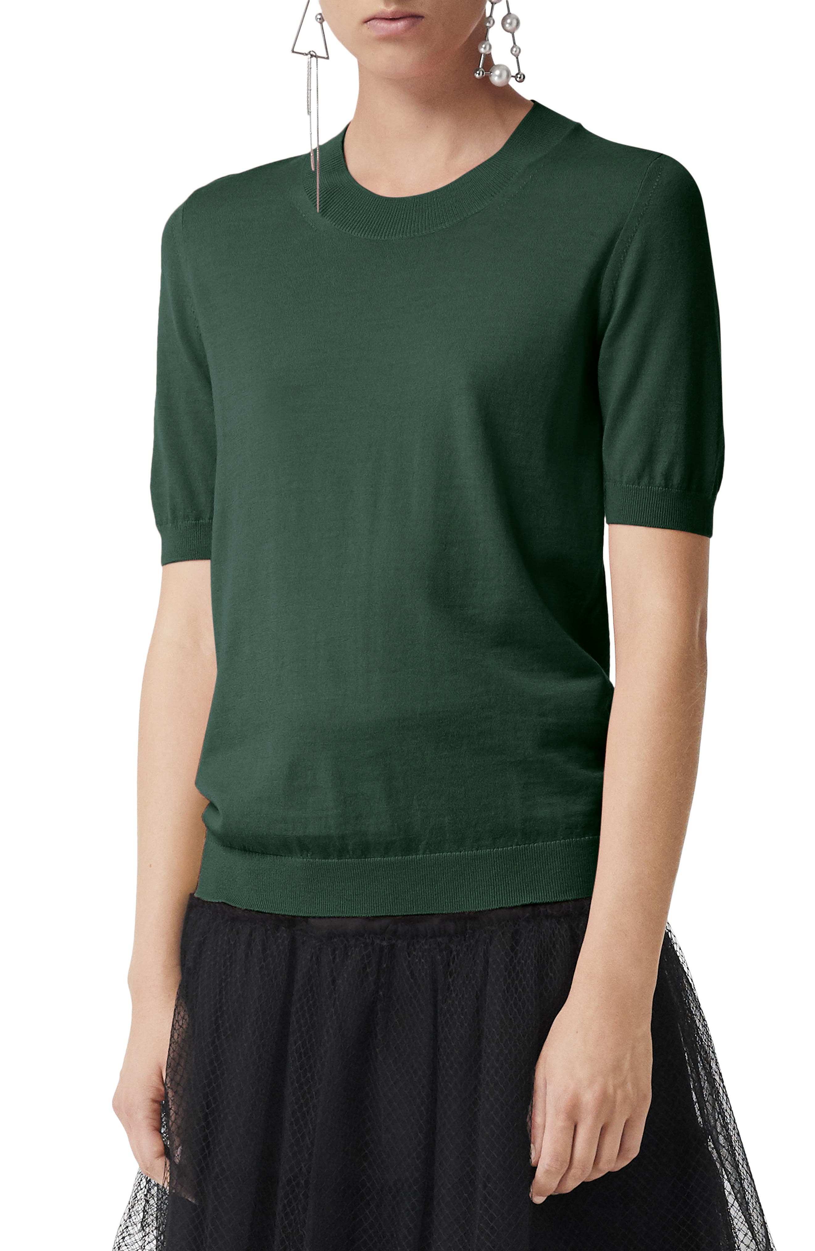 Burberry Adderstone Merino Wool Pullover, Green