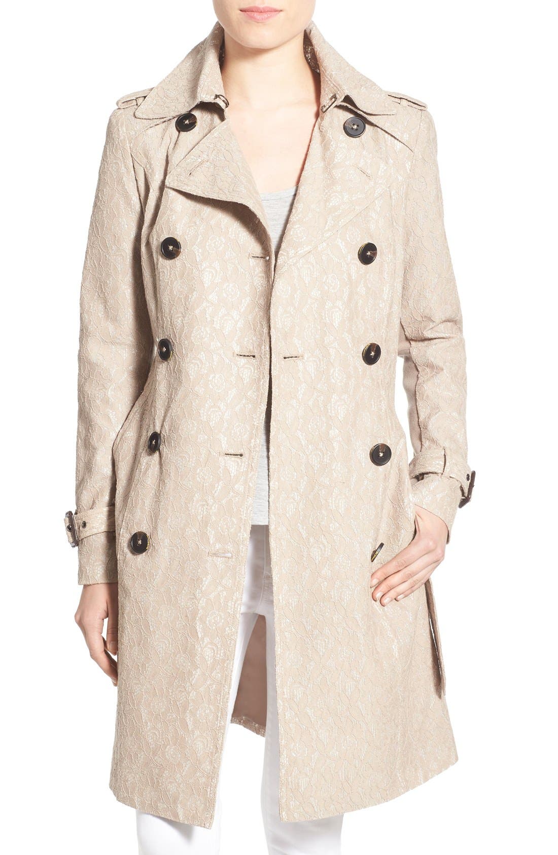 BCBGeneration Lace Trench Coat Nordstrom