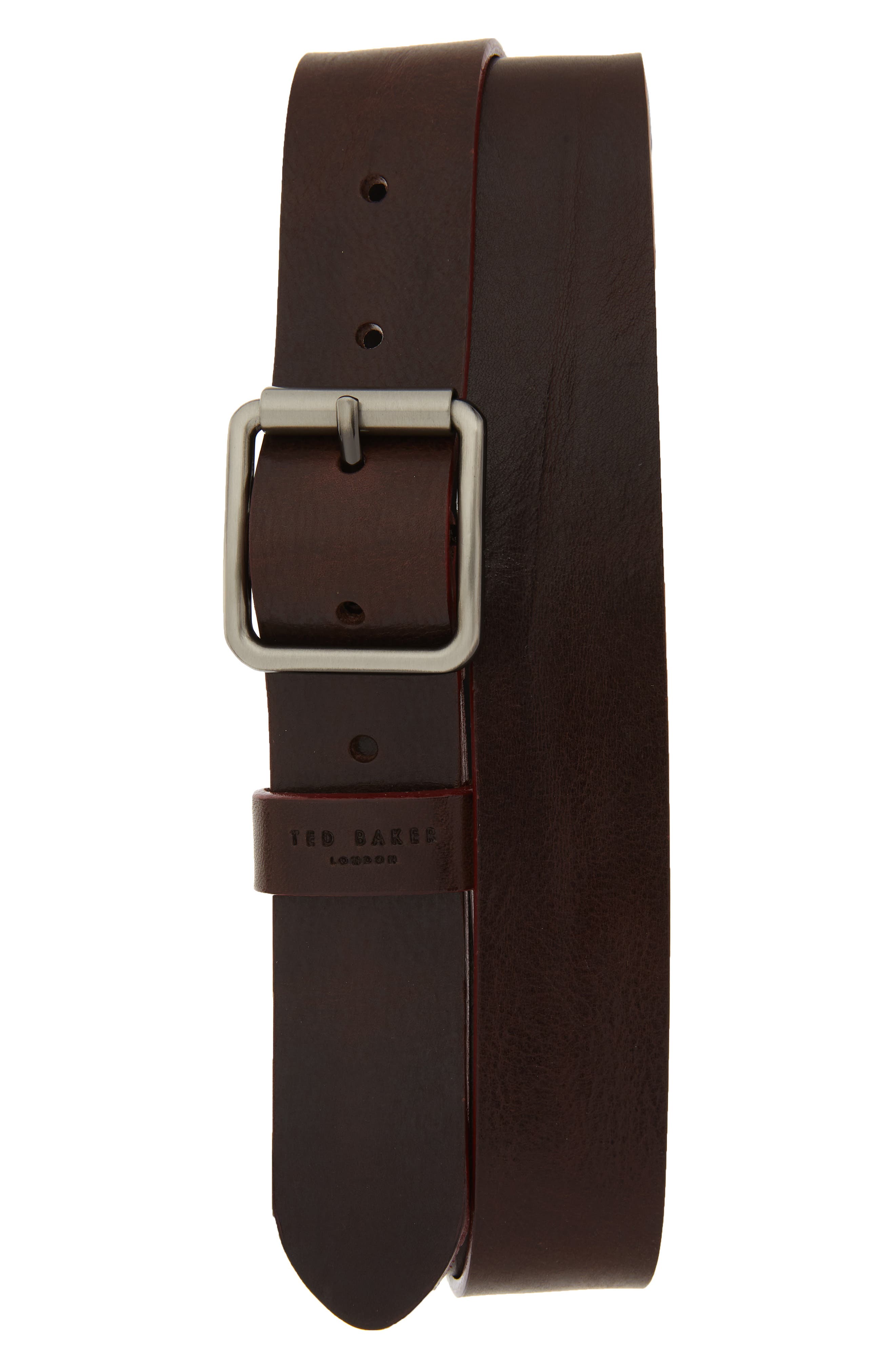 Ted Baker London Leather Belt, Chocolate