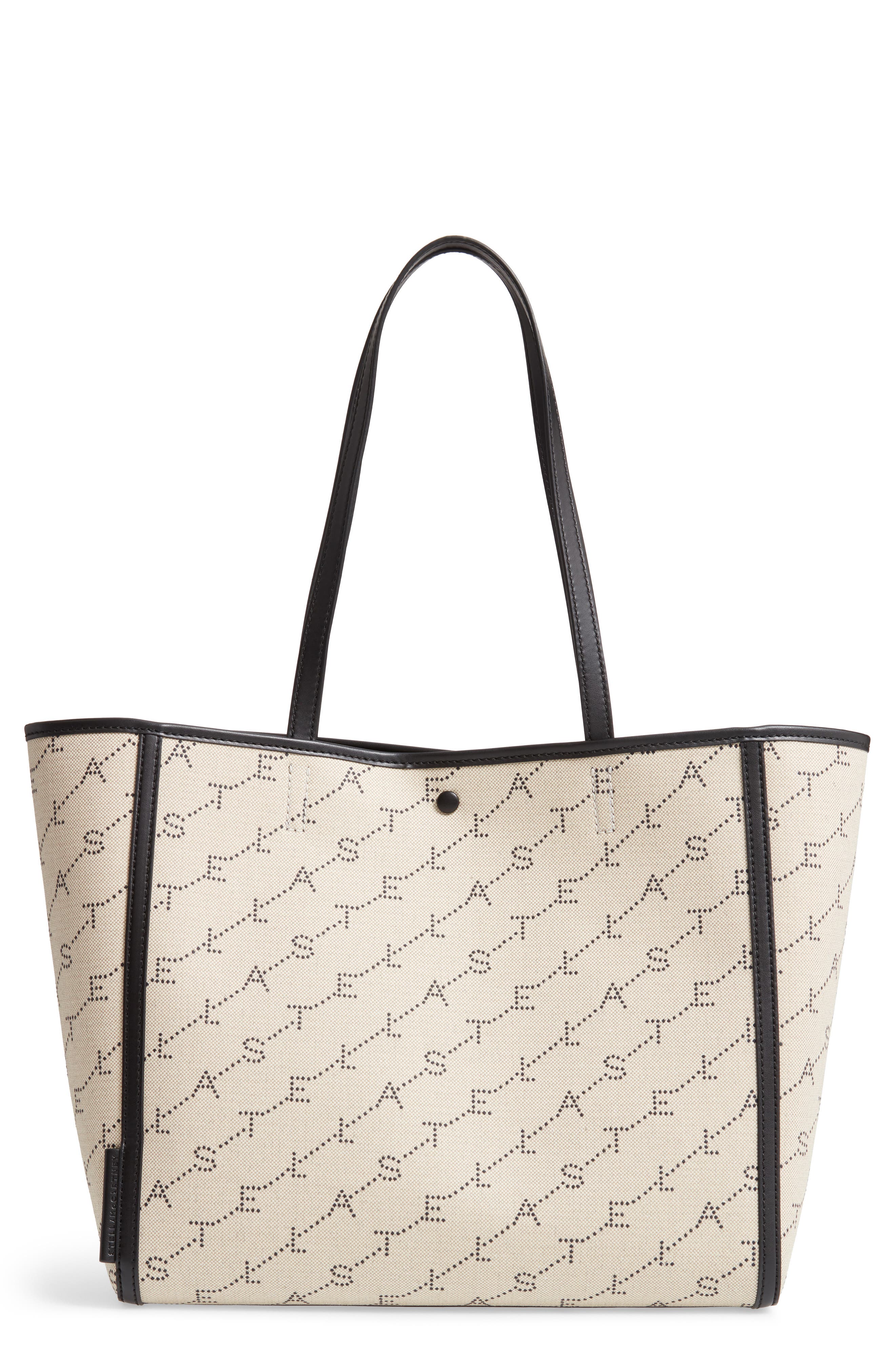 Stella Mccartney East/west Logo Canvas Tote - Beige