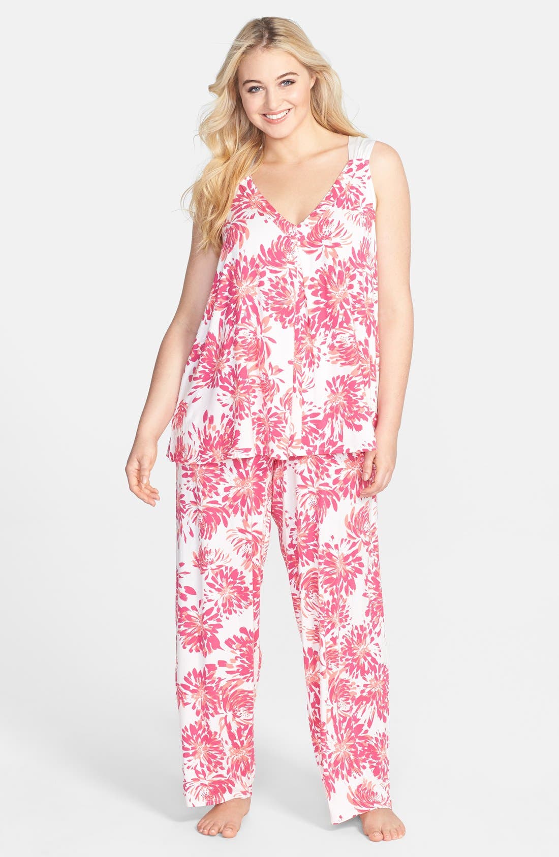 Midnight by Carole Hochman 'Luxurious' Satin Trim Pajamas (Plus Size