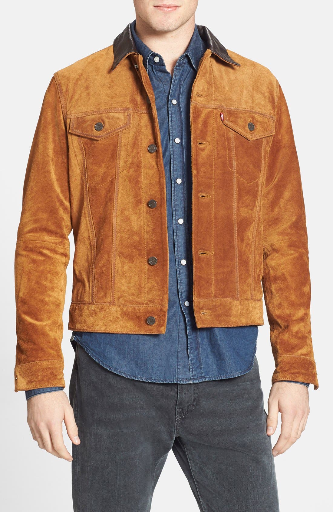 Levi's® Slim Fit Suede Trucker Jacket Nordstrom