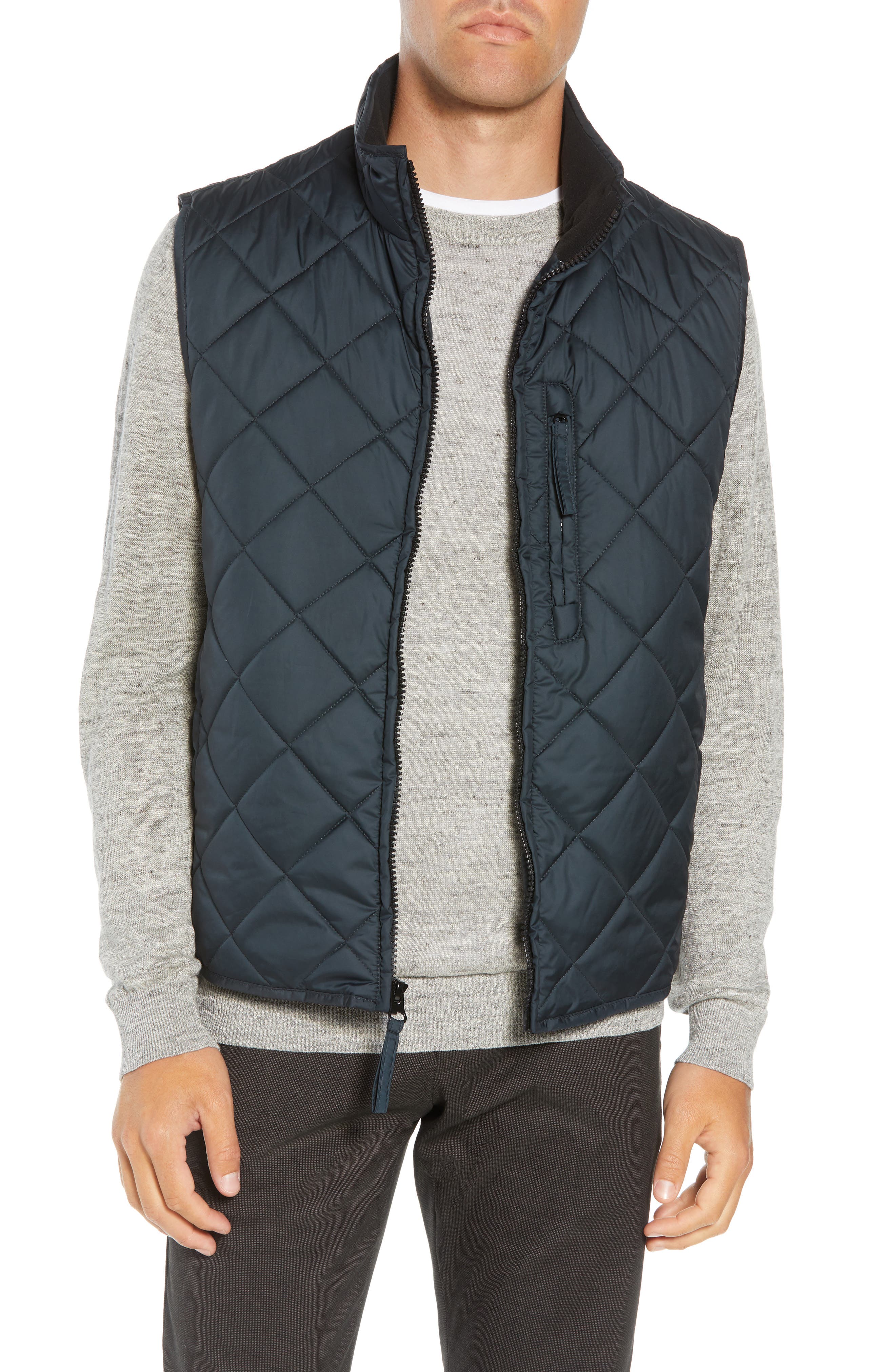 Marc New York Chester Packable Quilted Vest, Black