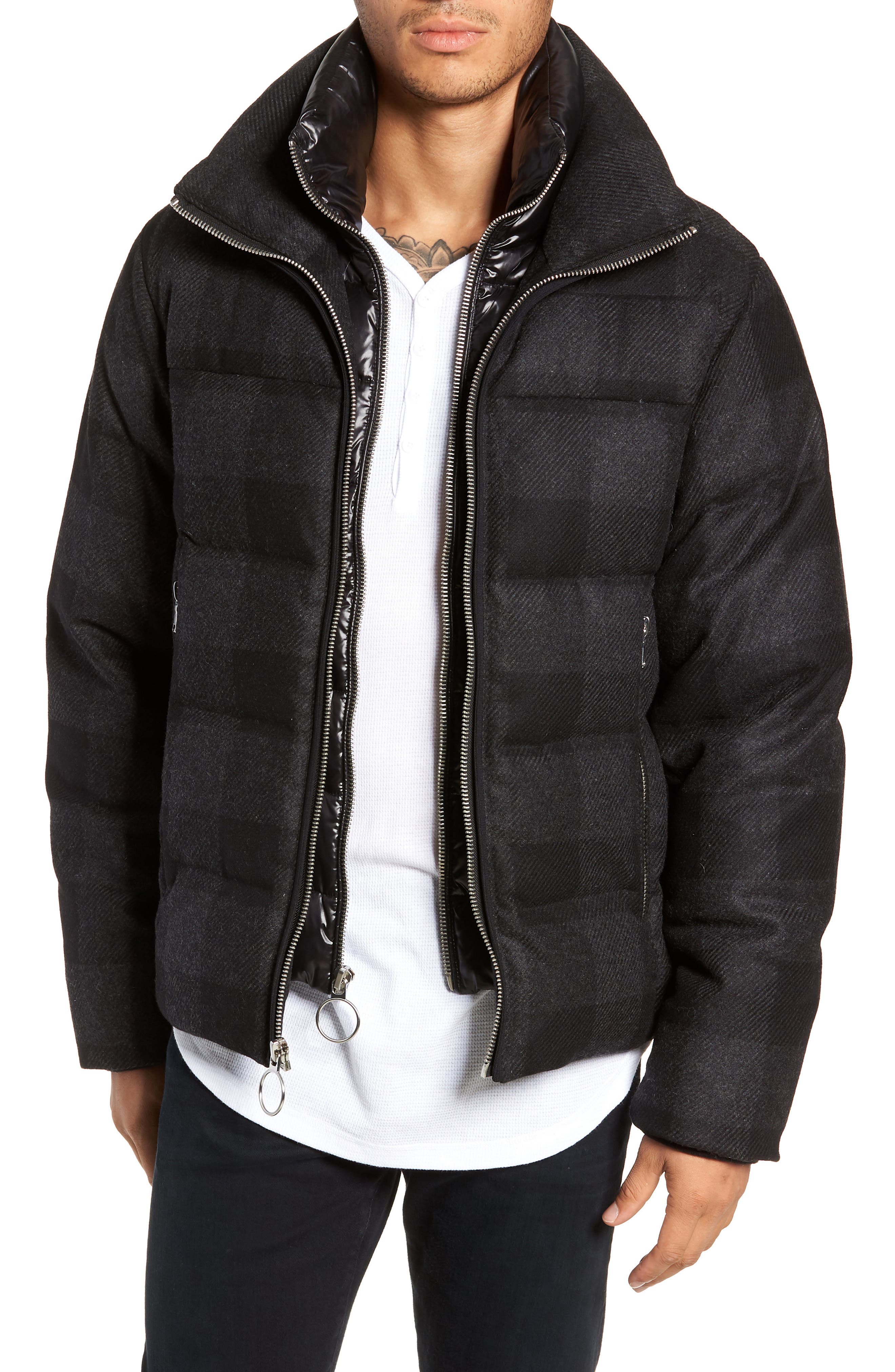The Very Warm Crosby Plaid Wool Bib Puffer Jacket