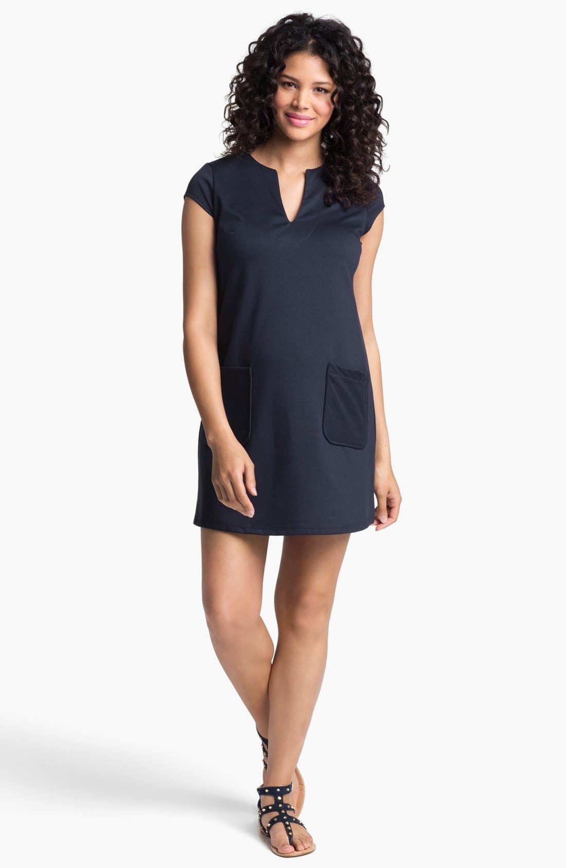 Maternal America Shift Maternity Dress, Coral