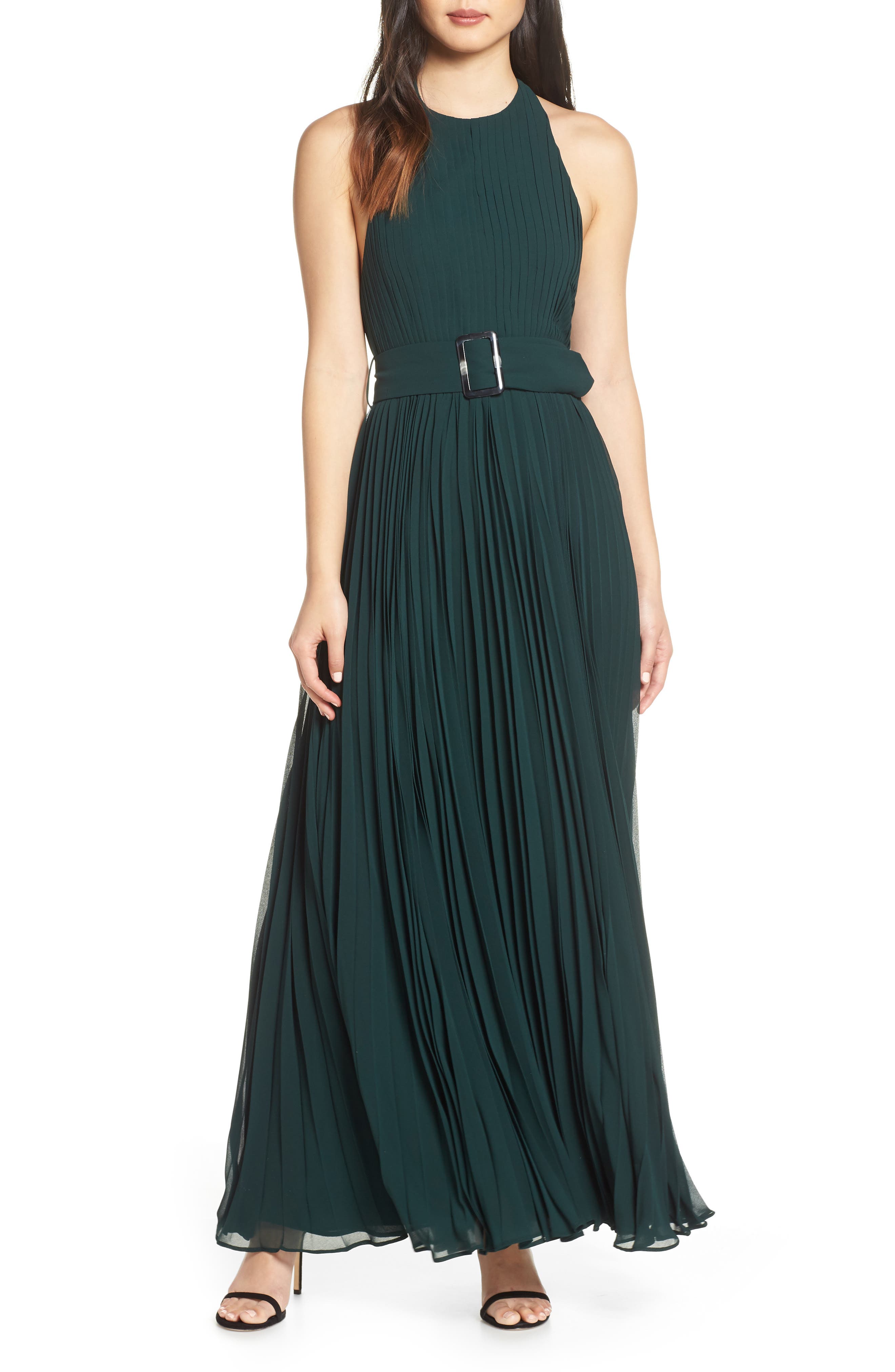 Fame And Partners The Felice Halter Evening Dress, Green