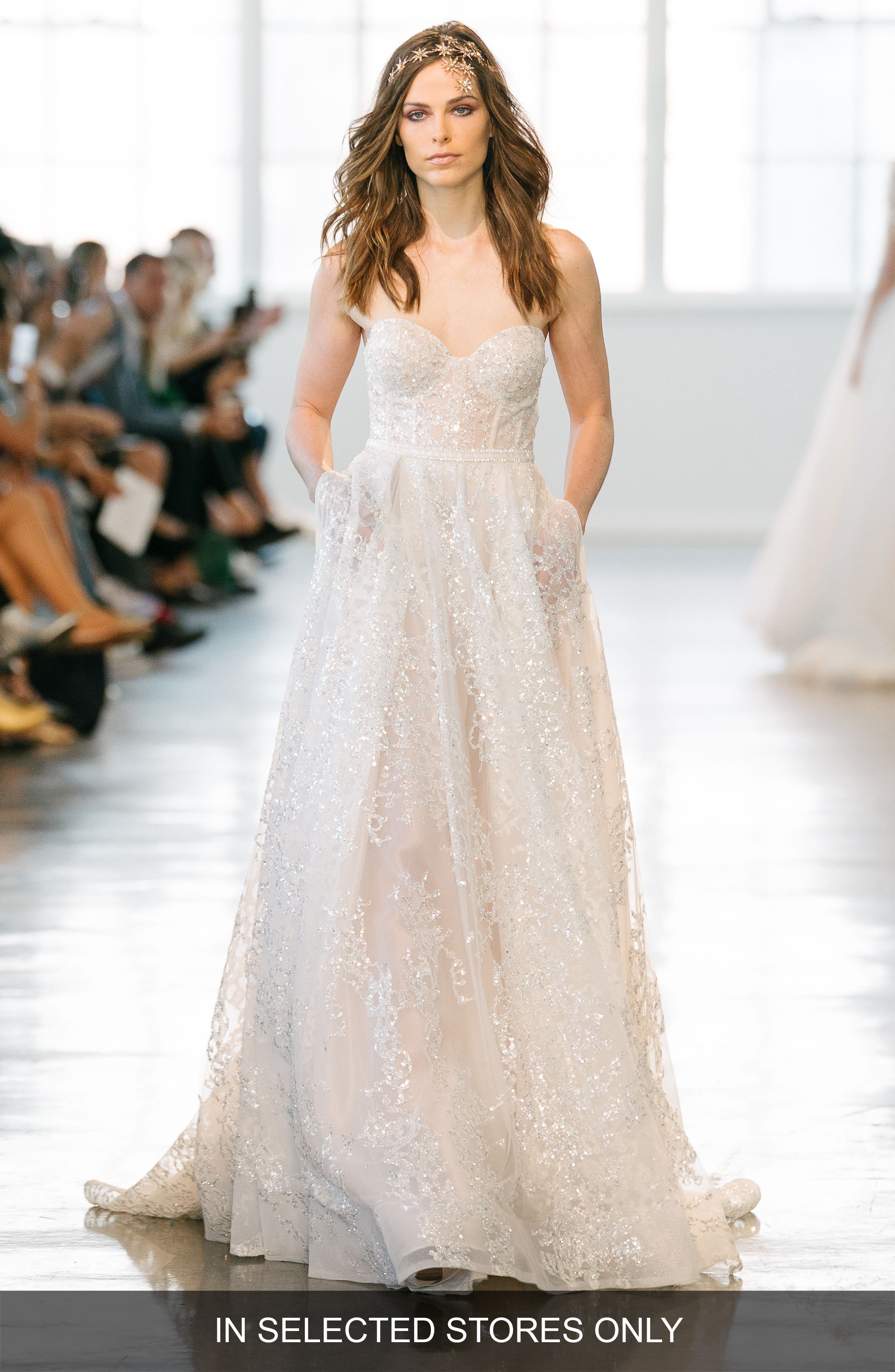 Berta Embellished Strapless Ballgown, Size IN STORE ONLY - Ivory