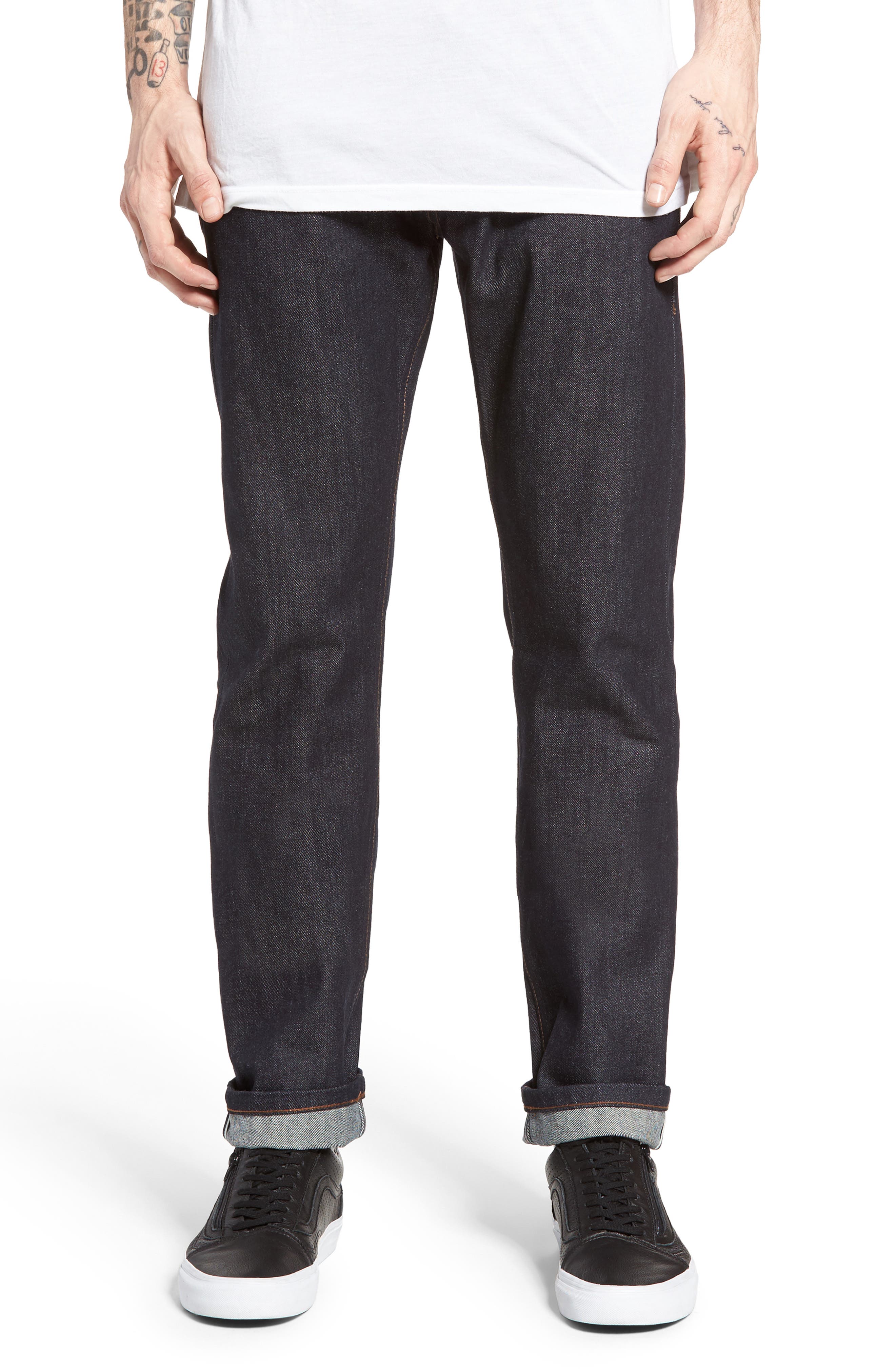 The Unbranded Brand UB201 Tapered Fit Raw Selvedge Jeans Nordstrom