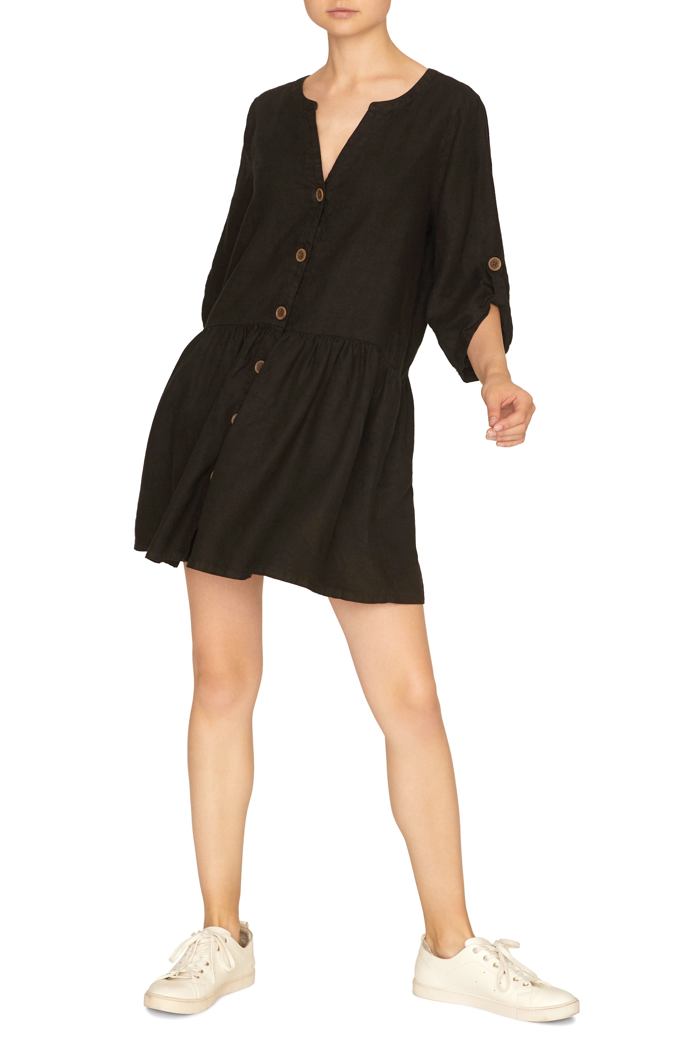 Sanctuary Crossroads Linen Dress, Black