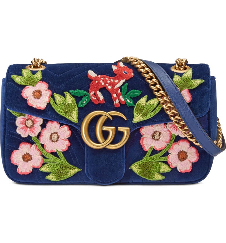 Gucci Small GG Marmont 2.0 Matelassé Velvet Shoulder Bag | Nordstrom