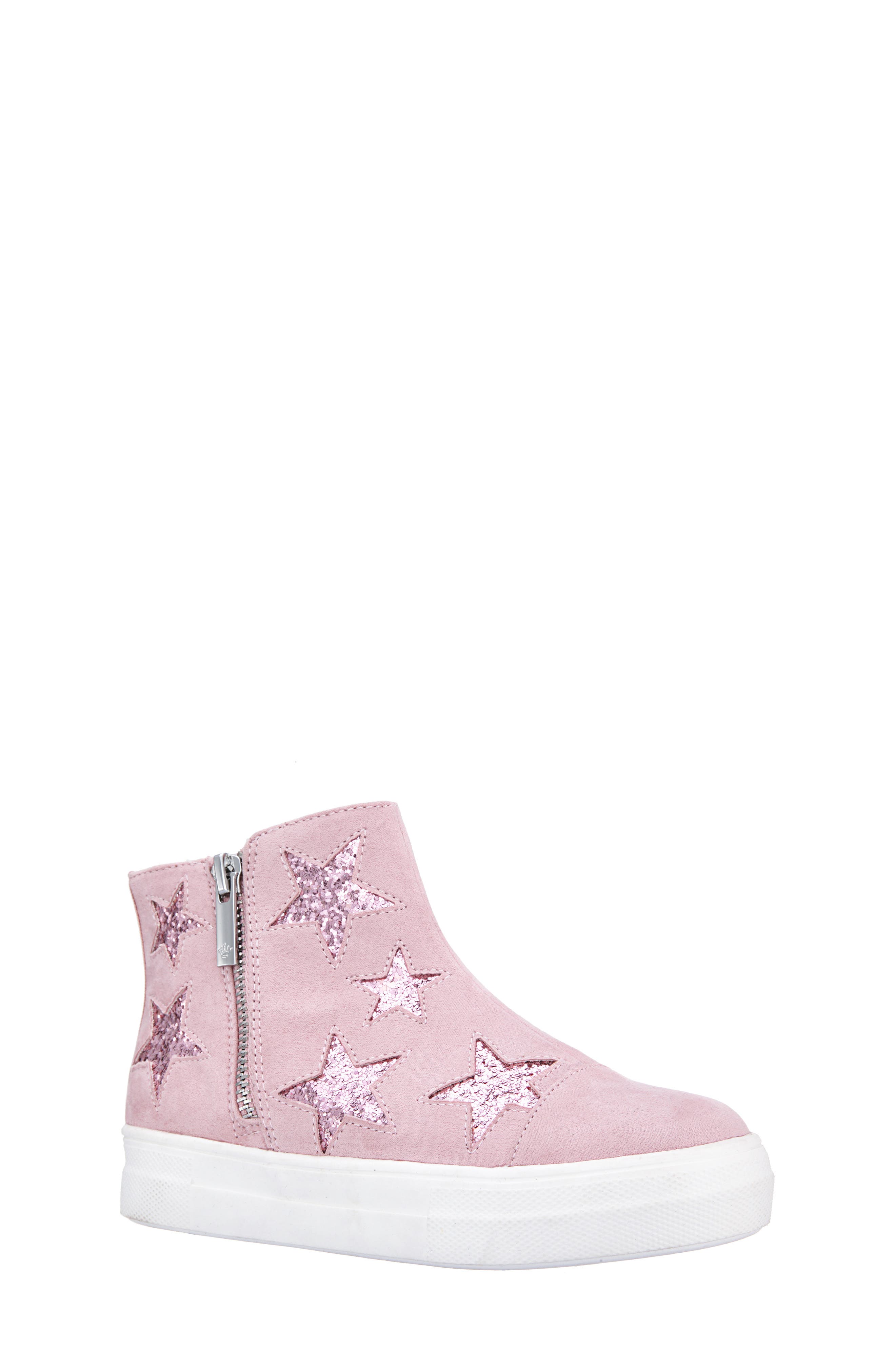 UPC 794378366461 product image for Girl's Nina Jacqui Glitter High Top Sneaker, Size 6 M - Pink | upcitemdb.com
