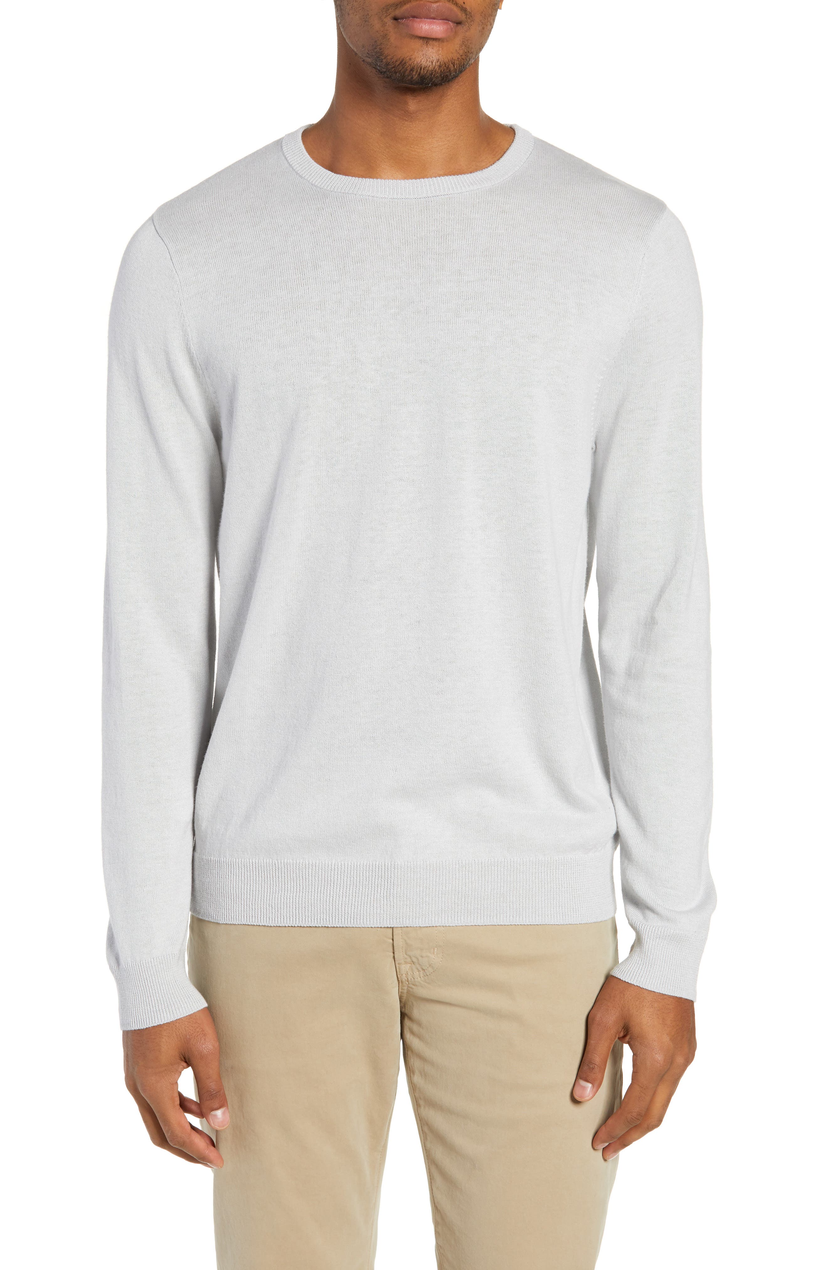 Nordstrom Shop Regular Fit Crewneck Sweater, White