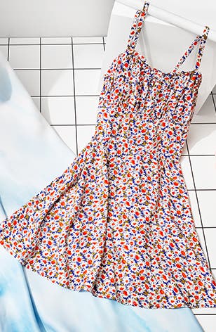 Colorful floral dress for girls.