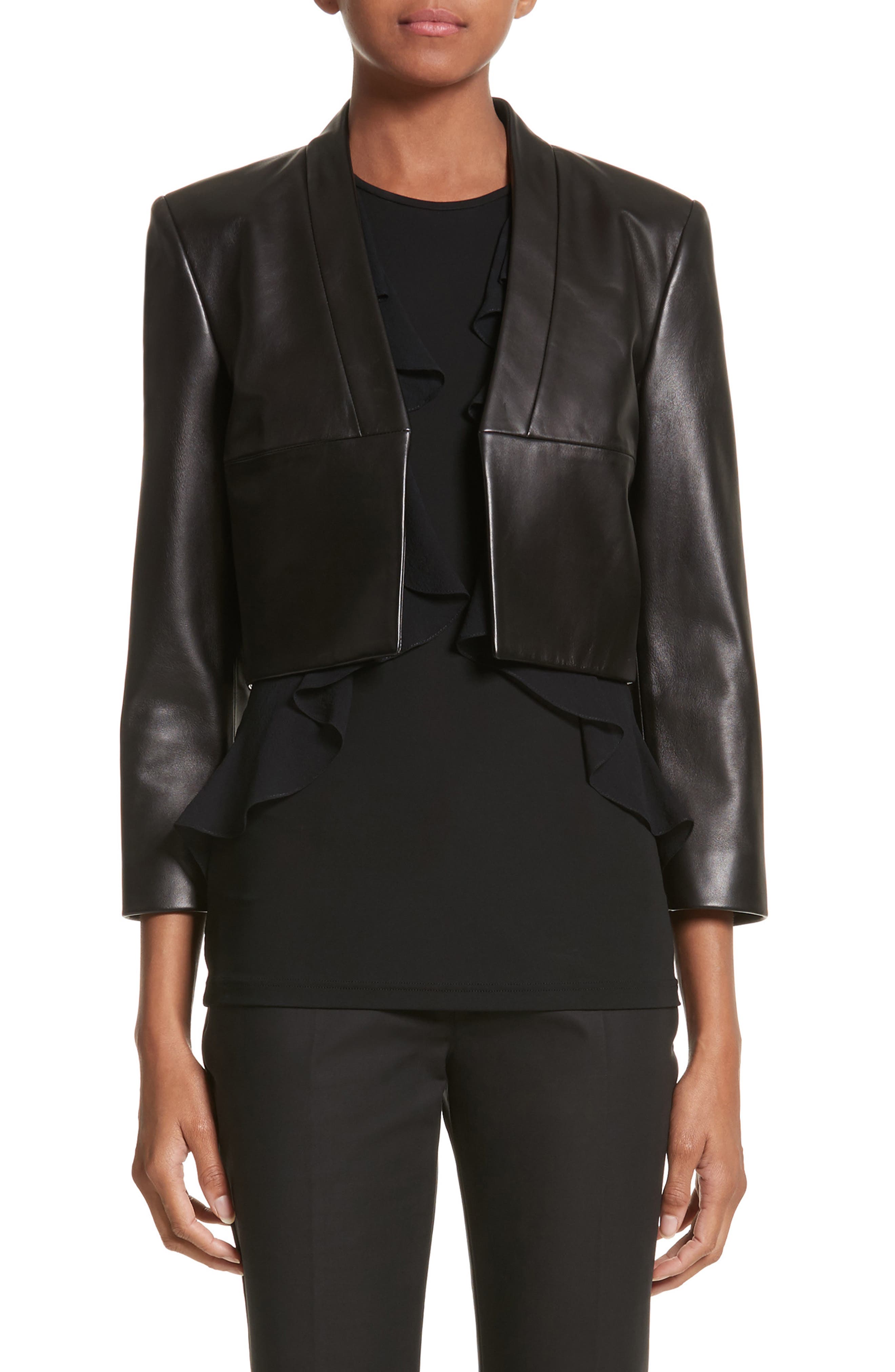 Michael Kors Plongé Leather Bolero Jacket Nordstrom