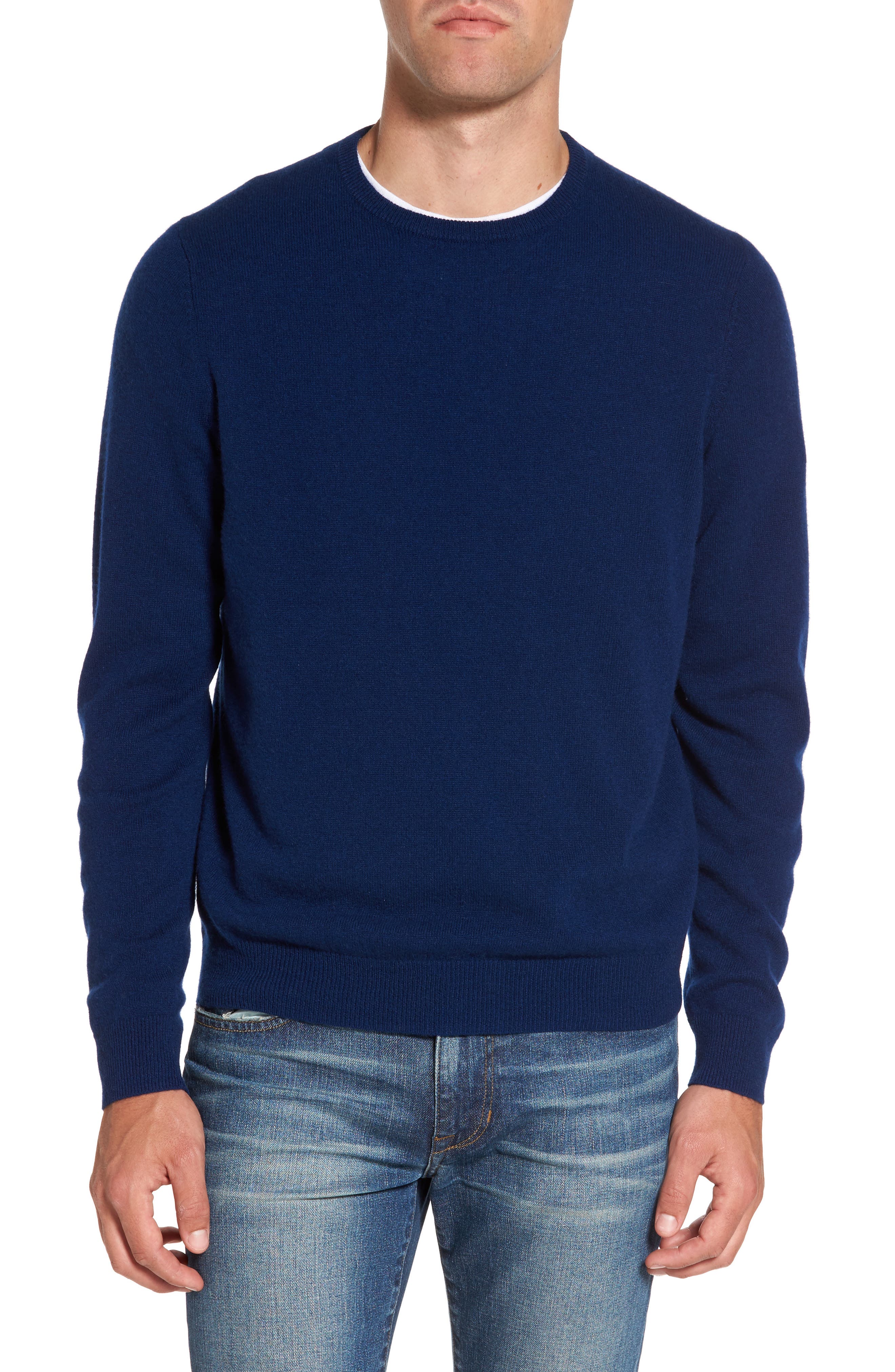 Nordstrom Shop Cashmere Crewneck Sweater, Blue
