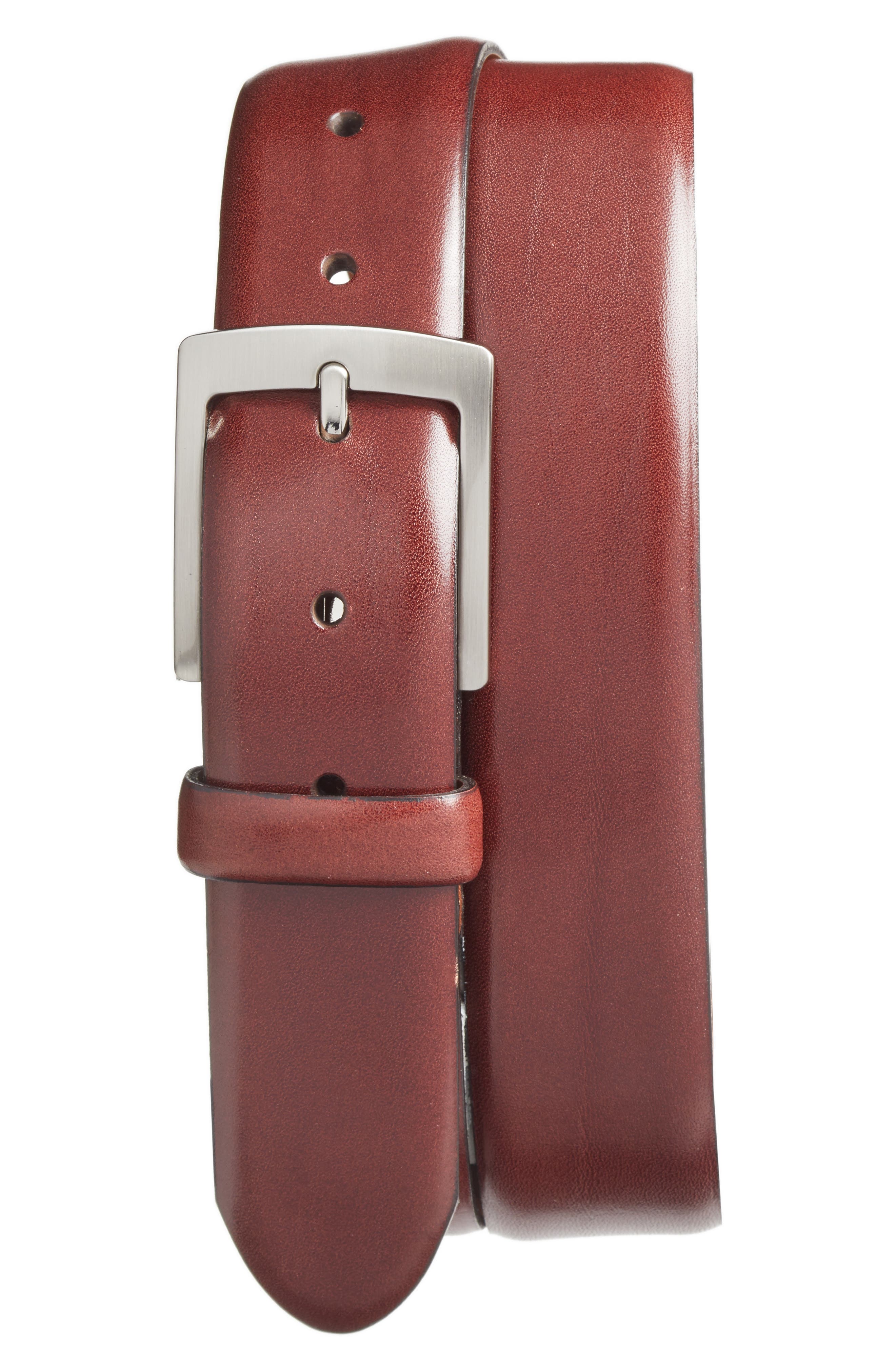 Bosca Heritage Leather Belt, Dark Brown