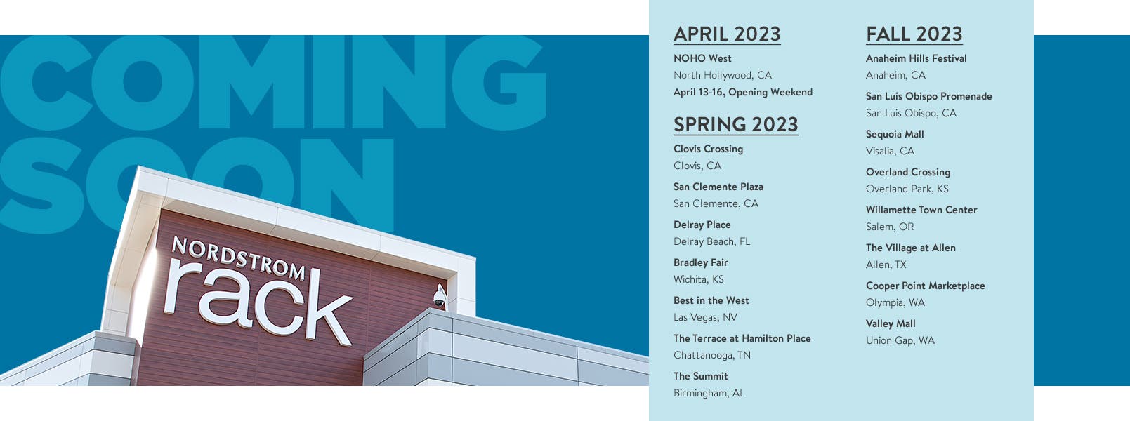 New Locations & Store Openings Nordstrom Rack