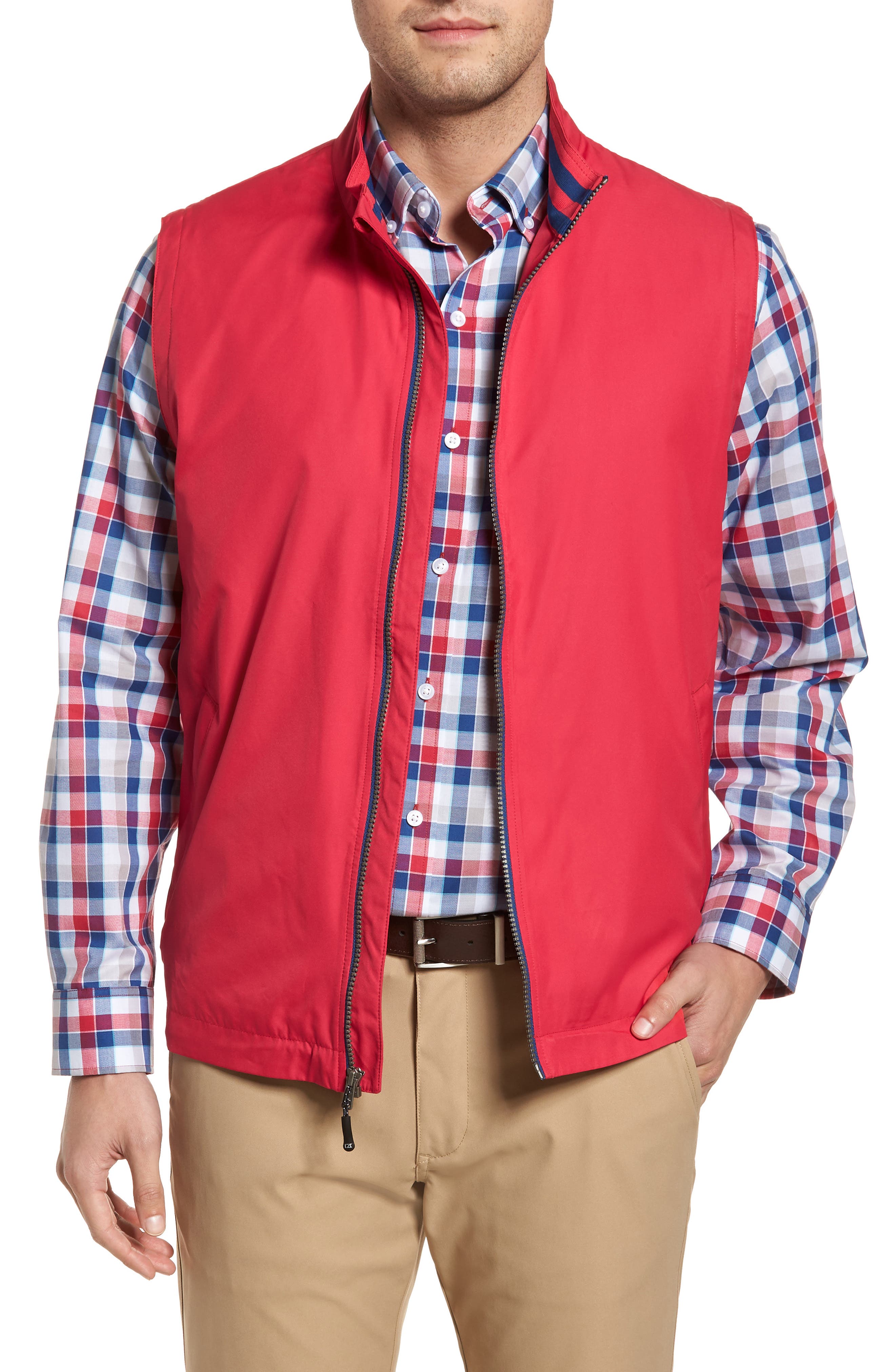 Cutter & Buck Nine Iron Drytec Zip Vest, Pink