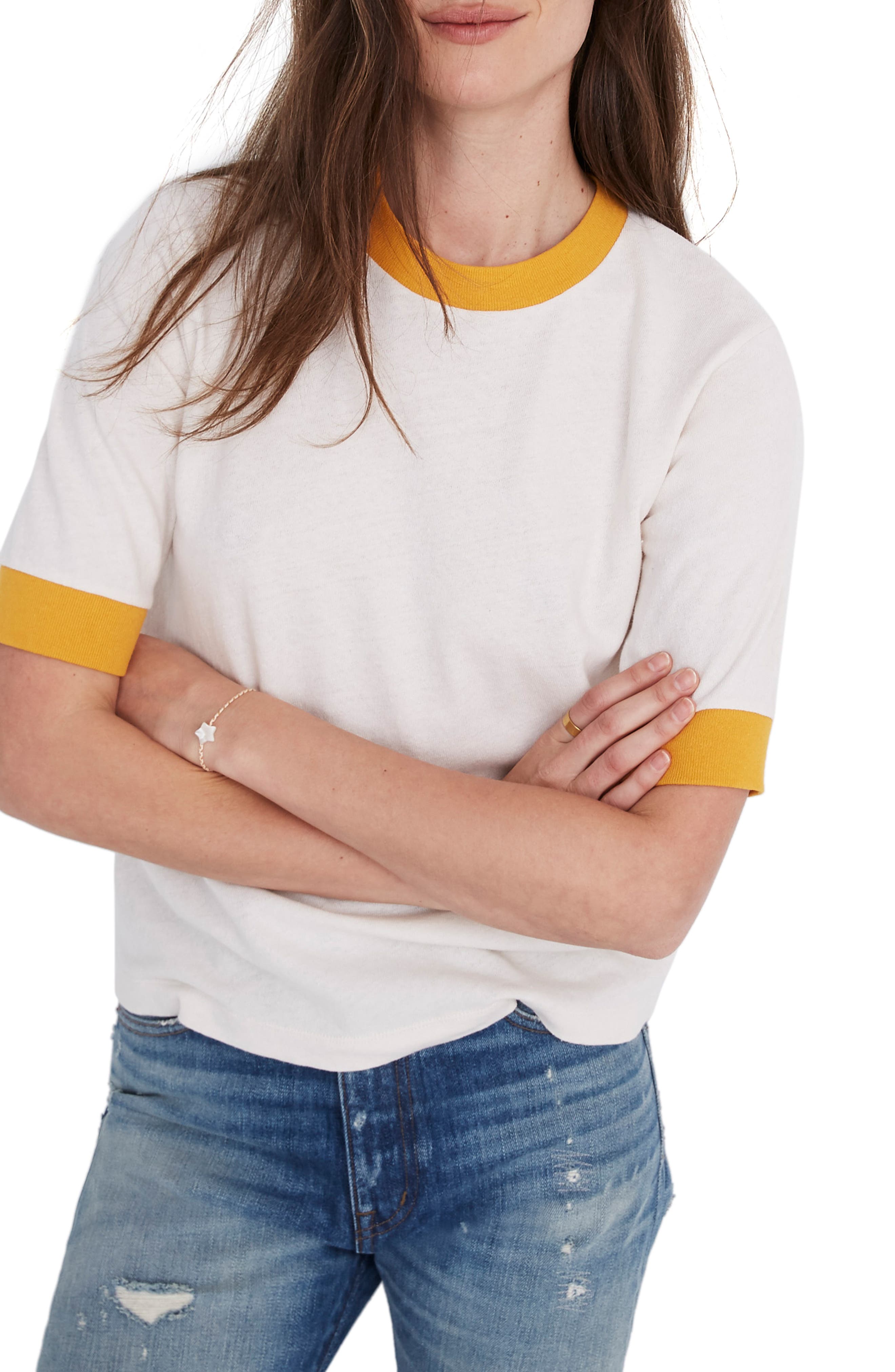 Madewell Relaxed Ringer Tee, Ivory