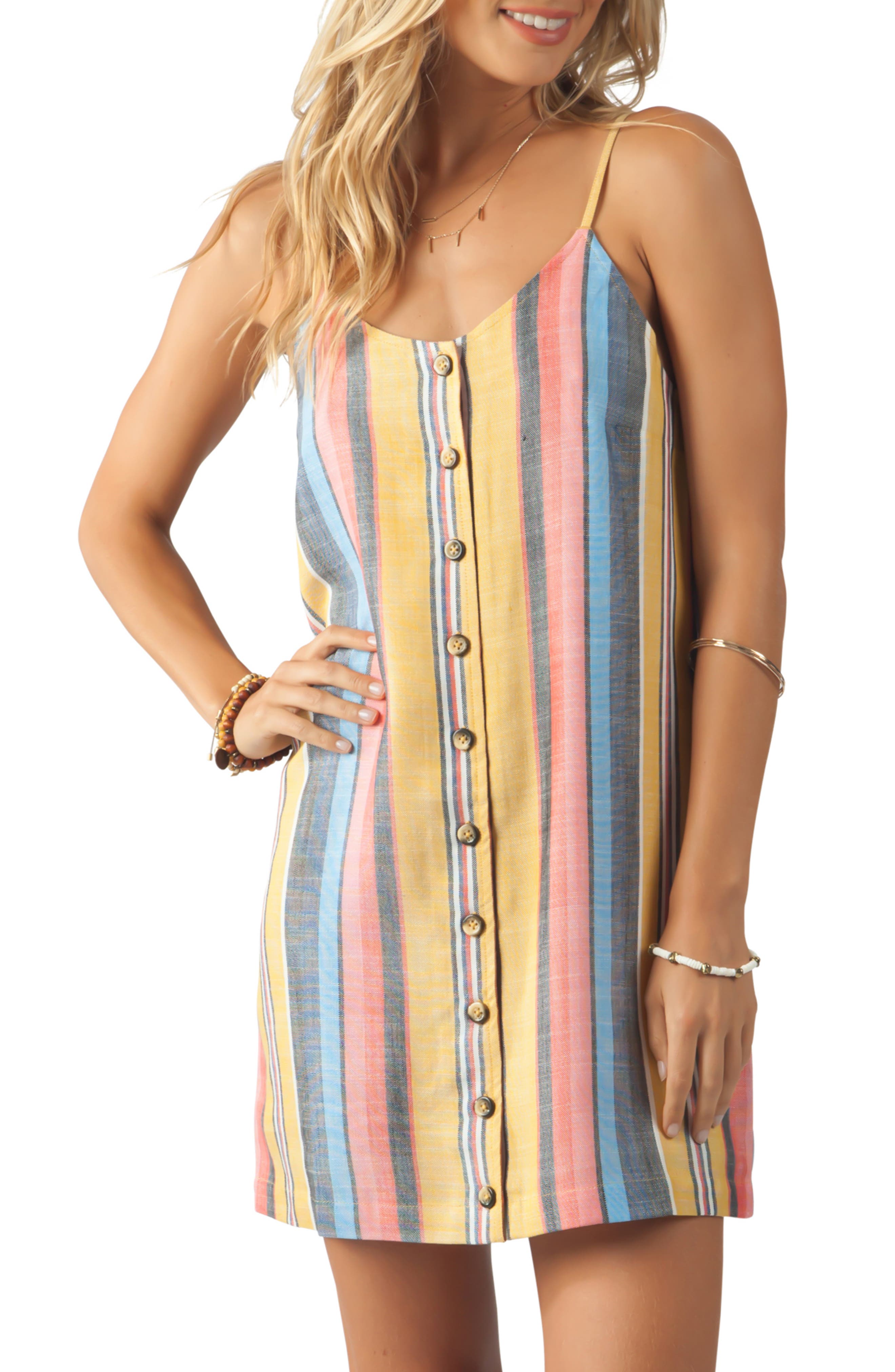 Rip Curl Wonderland Shift Minidress, Yellow