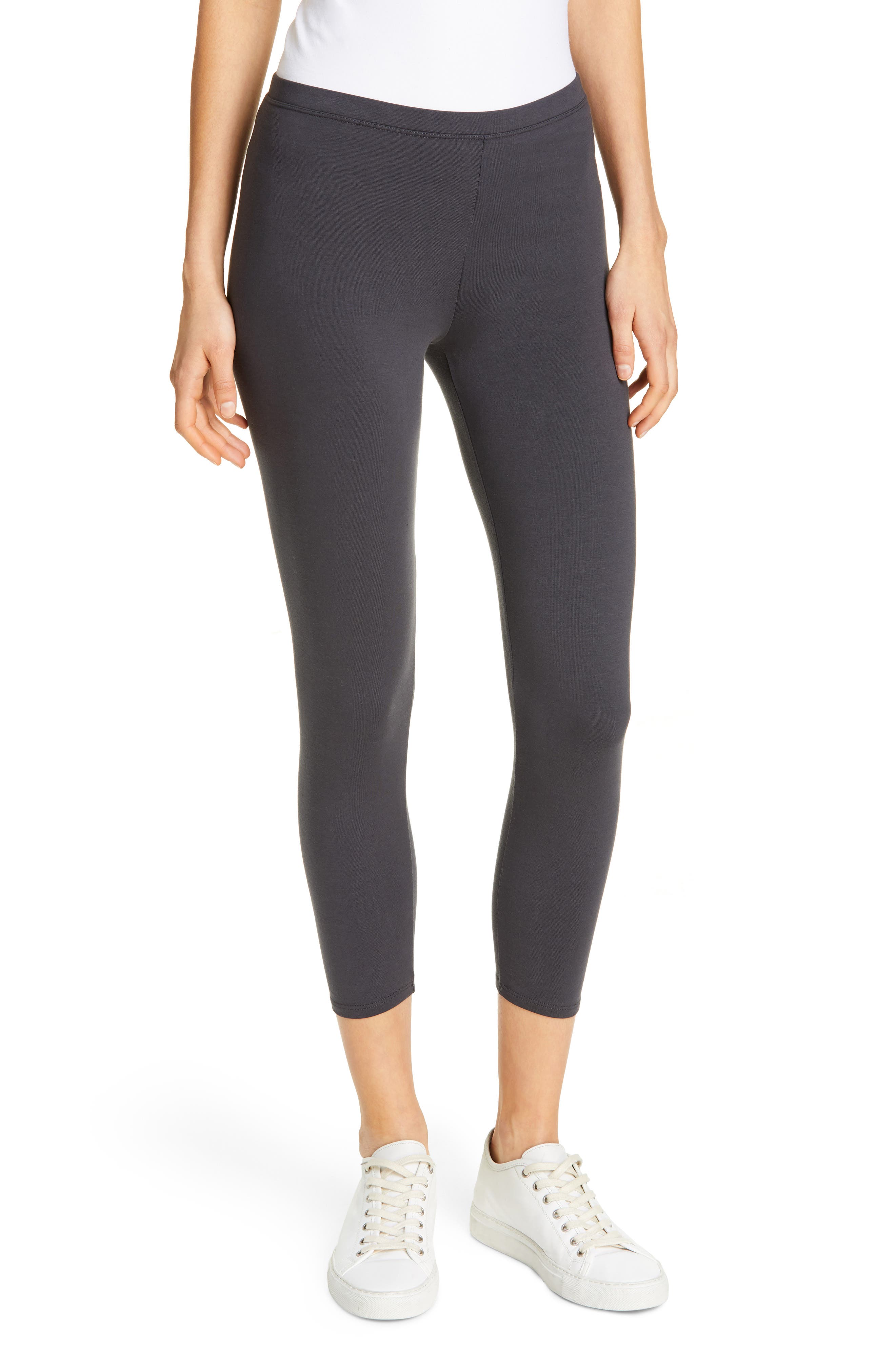 Petite Eileen Fisher Cropped Leggings, Grey