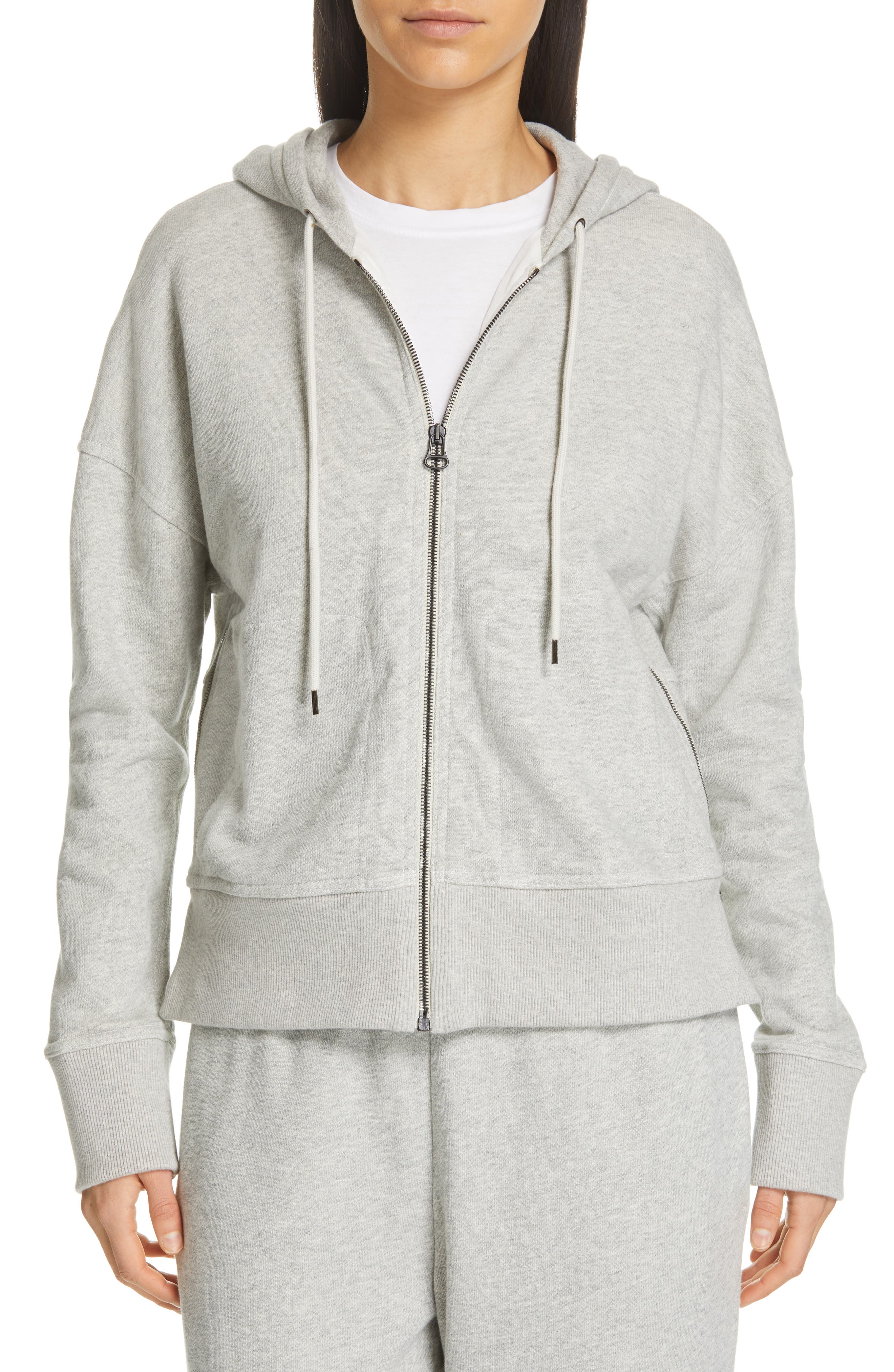 James Perse Side Zip Hoodie, Grey