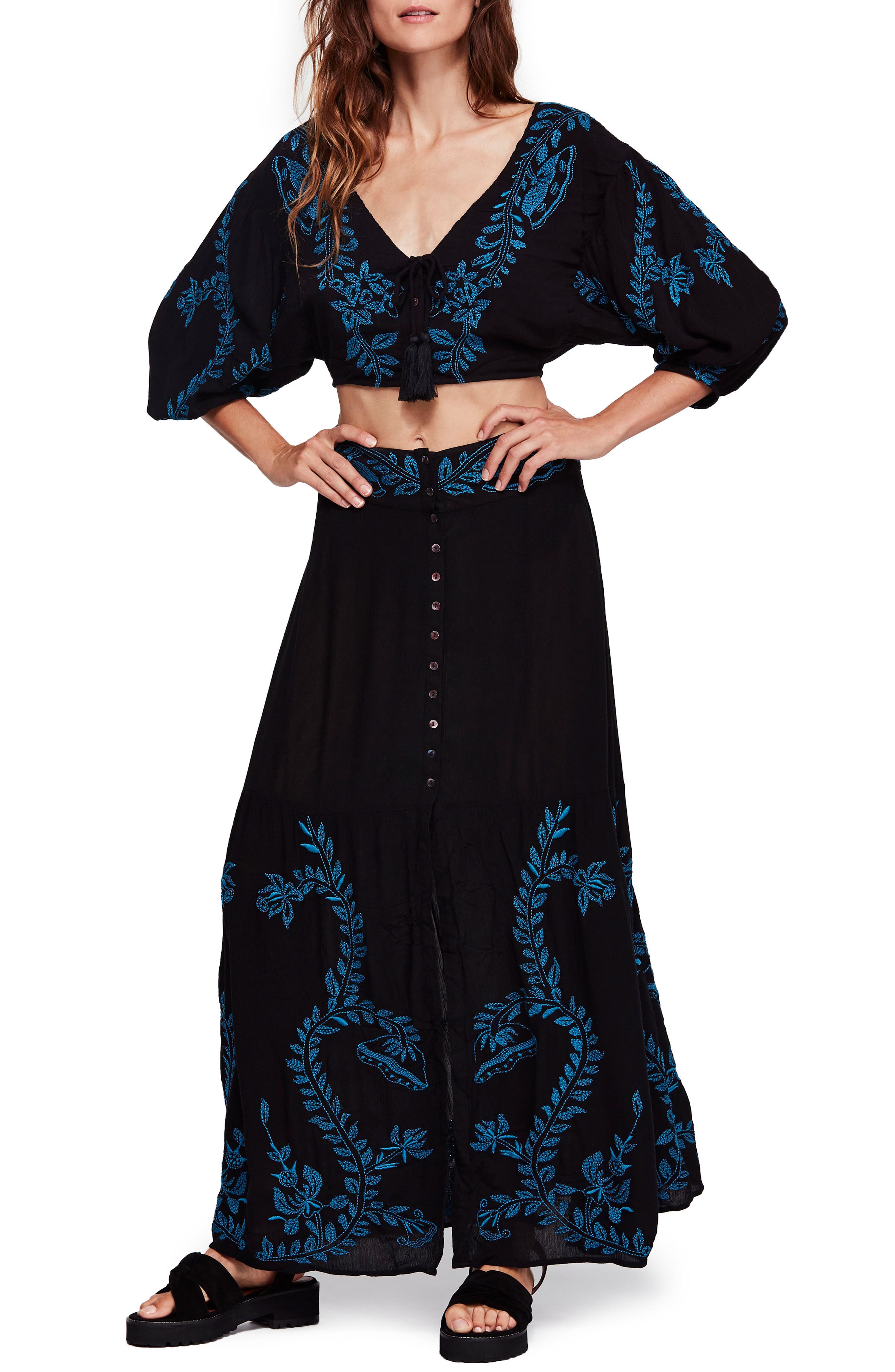 Free People Loving You Two-Piece Dress, Black