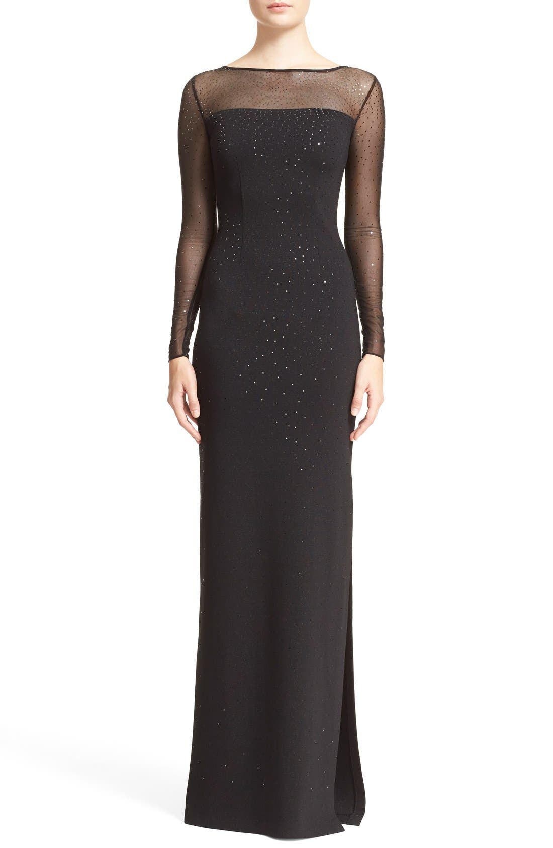 St. John Collection Embellished Shimmer Milano Knit Gown