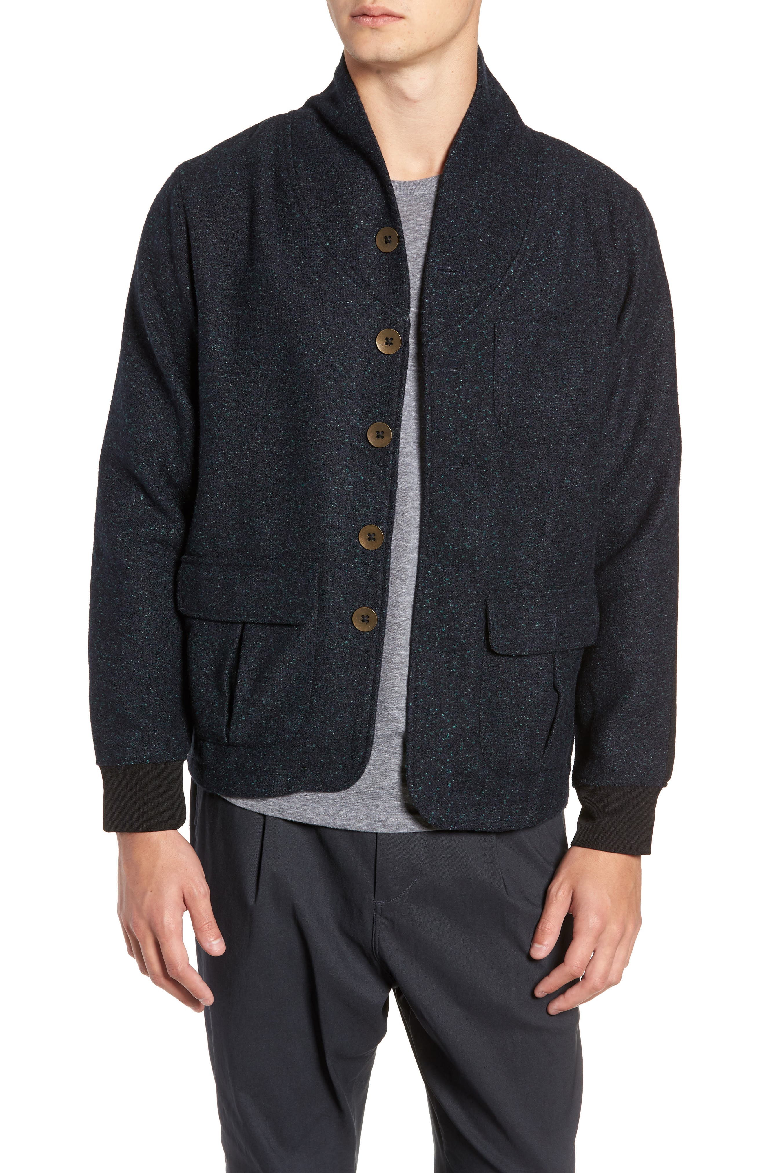 Descendant Of Thieves Unbroken Speck Shawl Cardigan, Blue
