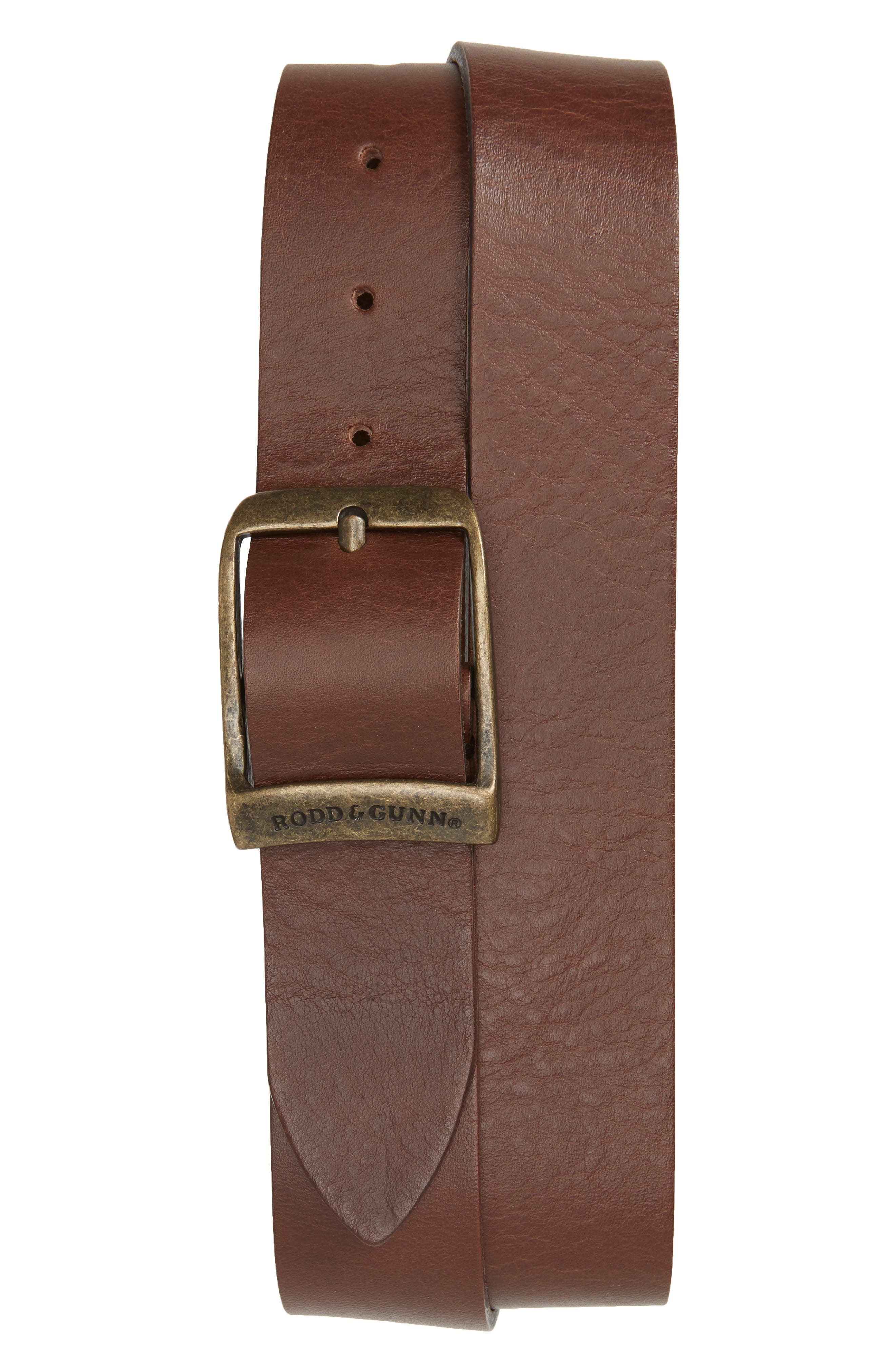 Rodd & Gunn Cornonet Crescent Leather Belt, Mud