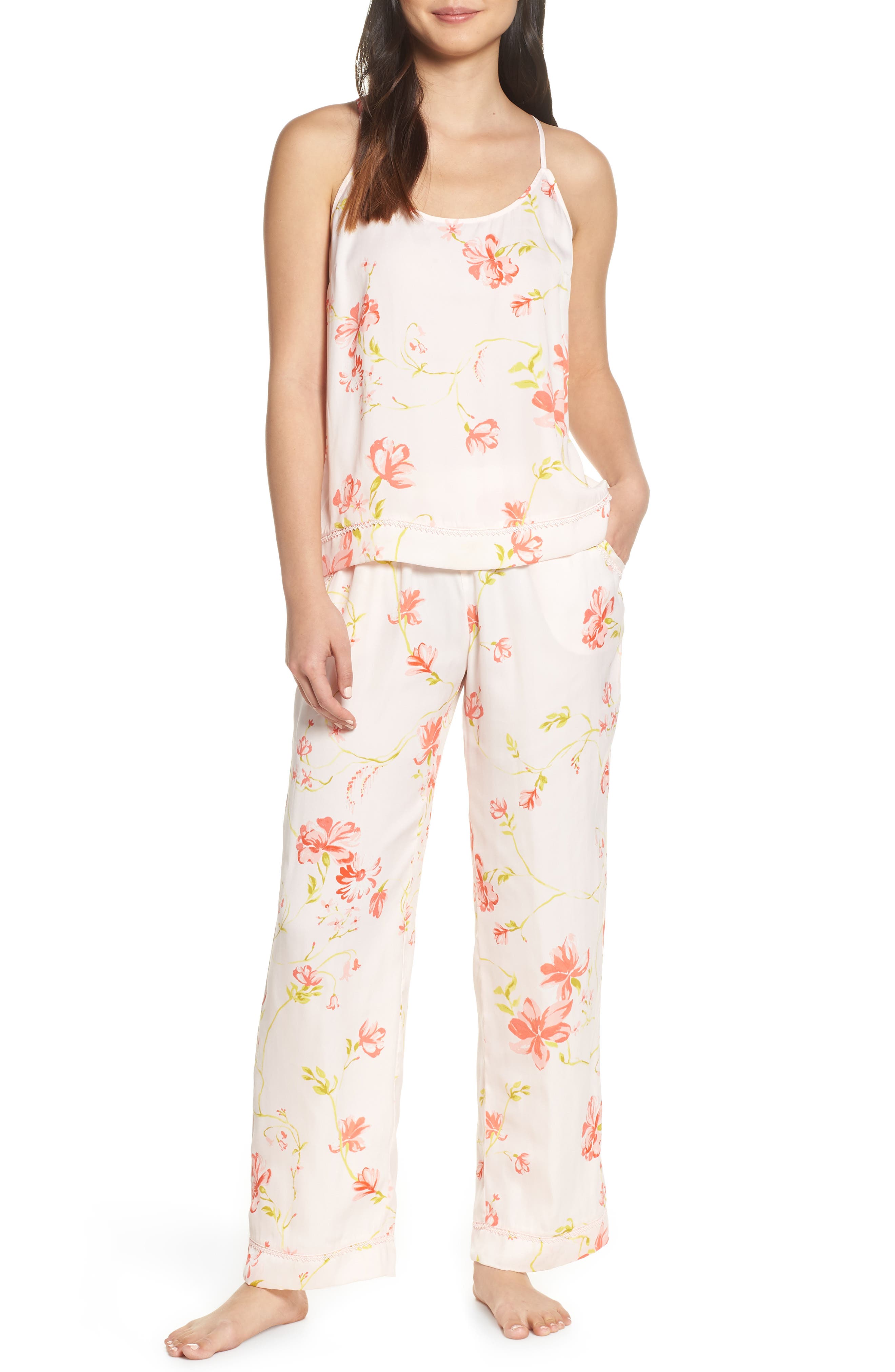 Nordstrom Lingerie Sweet Dreams Satin Pajamas, Pink
